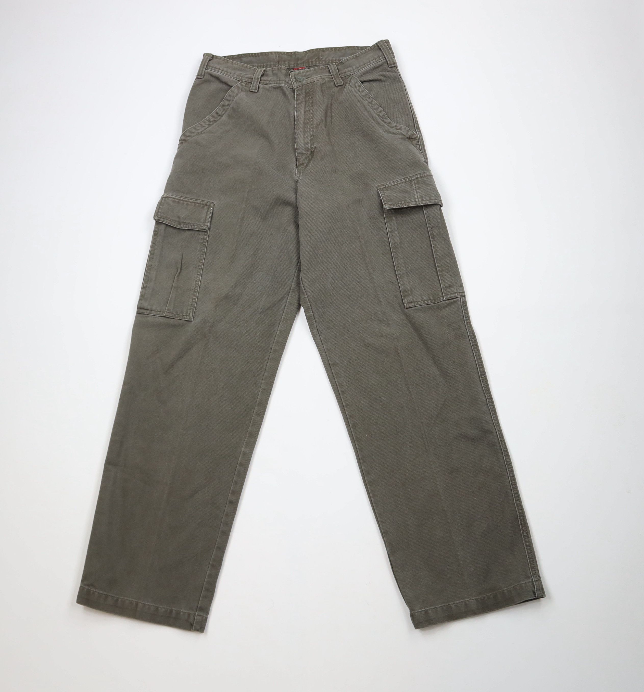 Vintage Vintage 90s Y2K Streetwear Whipcord Wide Leg Cargo Pants Size US 30 / EU 46 - 1 Thumbnail