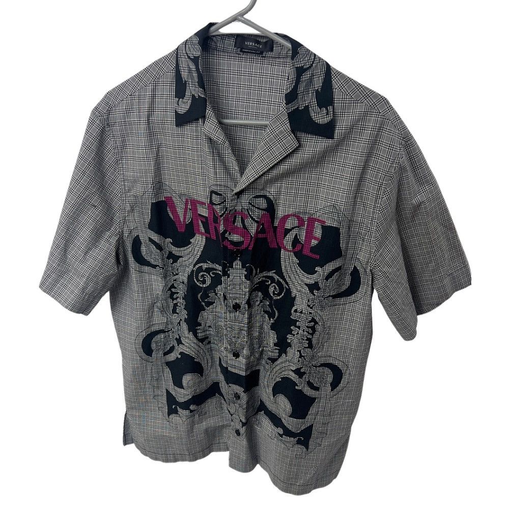 Versace Versace Americana Fit Plaid Short Sleeve Button-Up Shirt Size US M / EU 48-50 / 2 - 1 Thumbnail