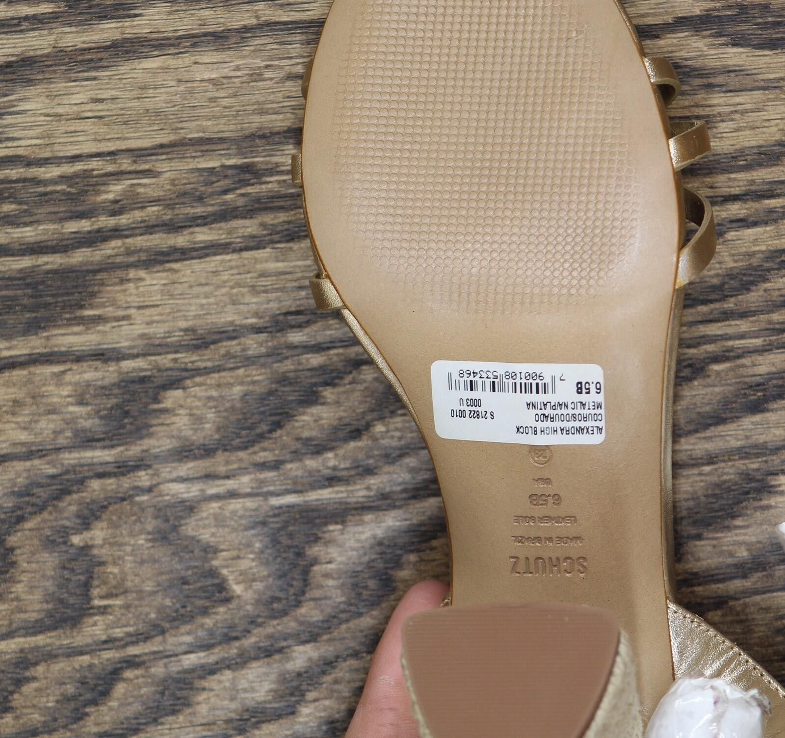 Other Nwt Schutz High Block Sandal Alexandra Gold Yellow 6.5b Size US 6.5 / IT 36.5 - 8 Thumbnail