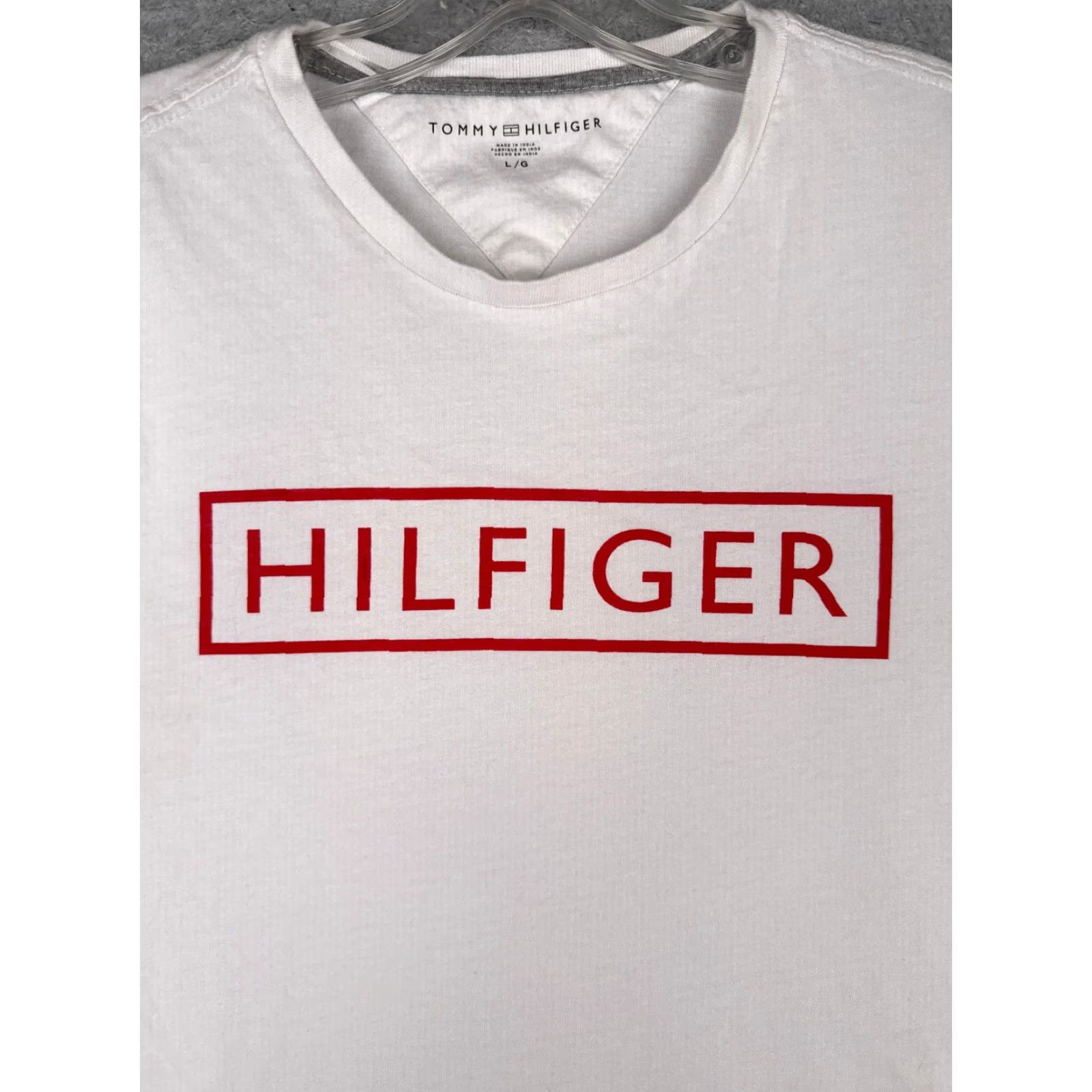 Tommy Hilfiger Tommy Hilfiger Shirt Adult Large White Crew Neck Slim Fit Spellout Logo T-Shirt Mens Size US L / EU 52-54 / 3 - 6 Thumbnail