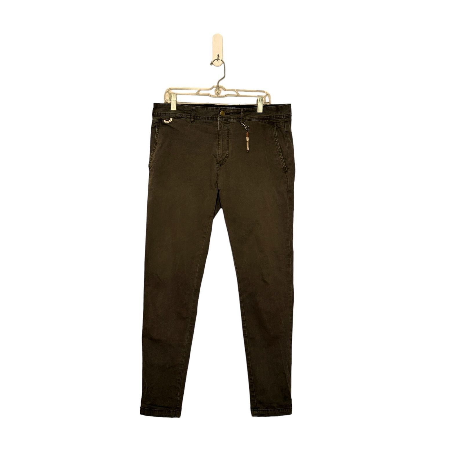 Zara Zara Man moss green straight leg casual pants size 34 Size 34" / US 12 / IT 48 - 10 Thumbnail