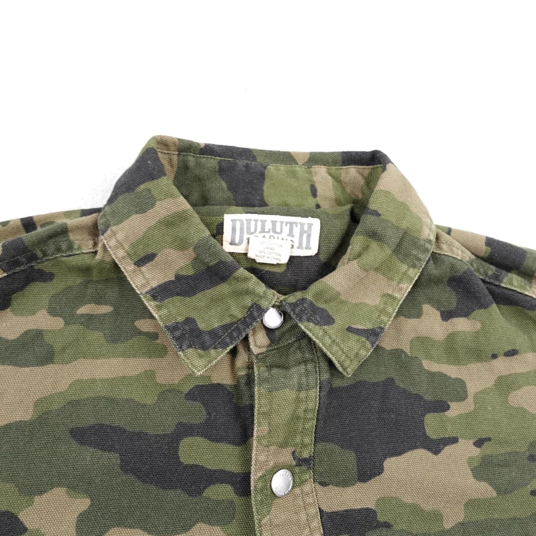 Duluth Trading Company Duluth Jacket Medium Green Camo Lined Heavy Duty Shirt Shacket Utility Canvas Size US M / EU 48-50 / 2 - 2 Thumbnail