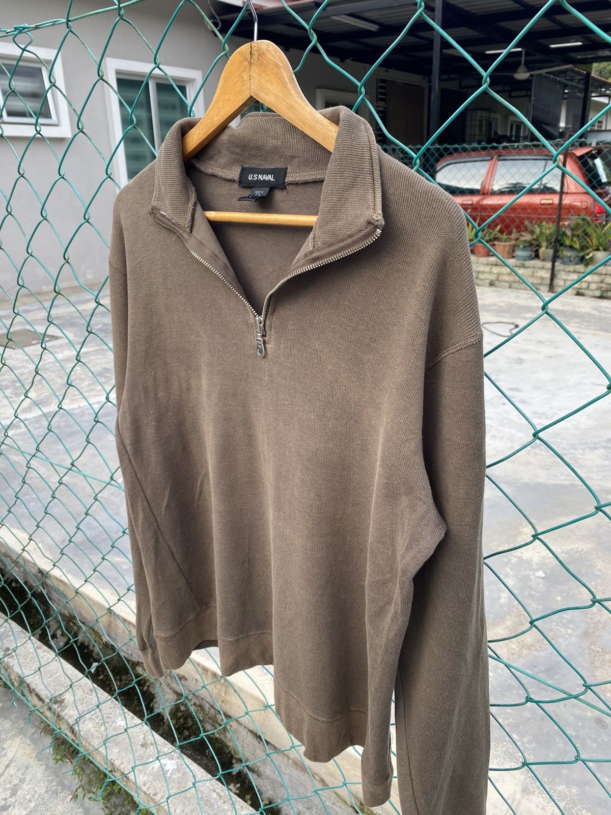 Japanese Brand US Naval olive brown half zip sweater Size US M / EU 48-50 / 2 - 3 Thumbnail