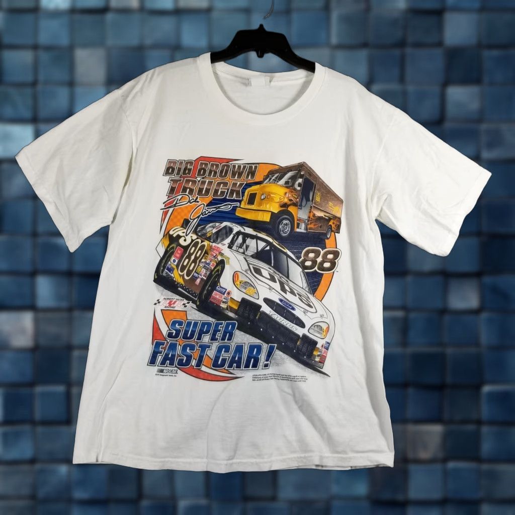 Chase Authentics VINTAGE Chase Authentics Dale Jarrett UPS NASCAR Shirt Mens Large White Graphic Print 00s Racing Tee Mens Large Size US L / EU 52-54 / 3 - 1 Thumbnail