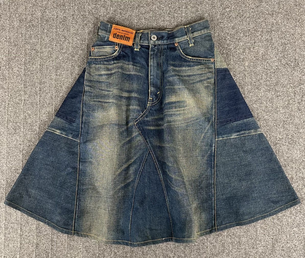 Junya Watanabe Junya - Watanabe CDG AD2015 Reconstructed Patch Denim Skirt Size 26" / US 2 / IT 38 - 1 Thumbnail