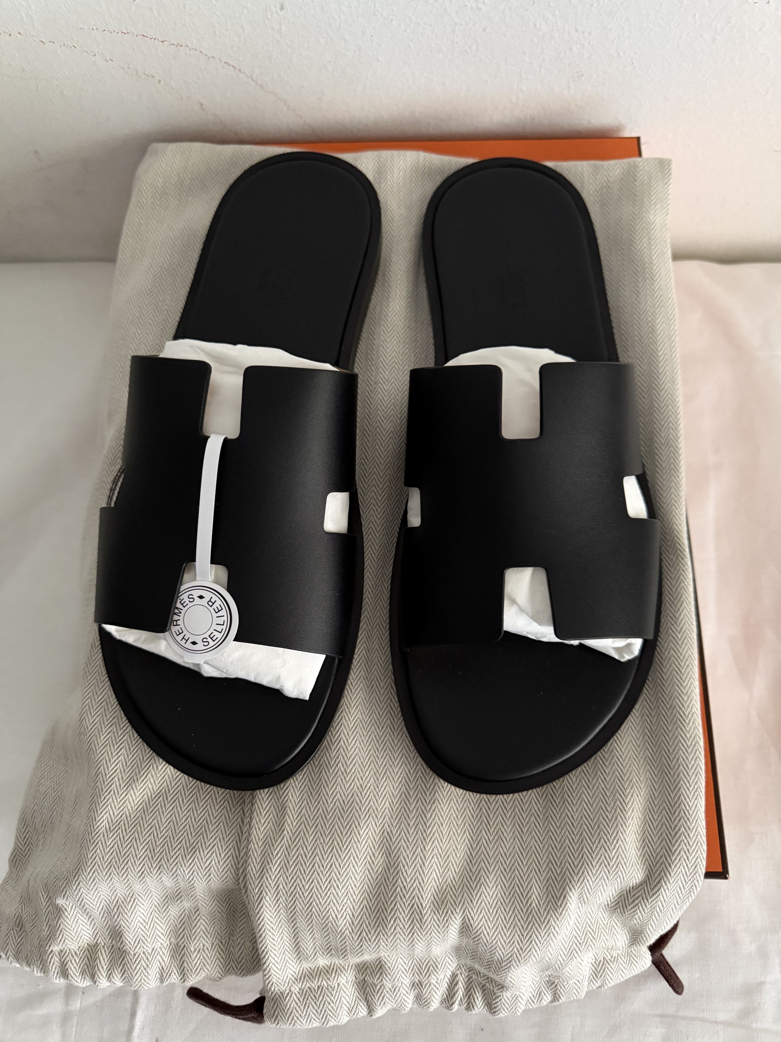 Hermes Hermes Izmir Black Calfskin Sandals Size US 9 / EU 42 - 5 Thumbnail