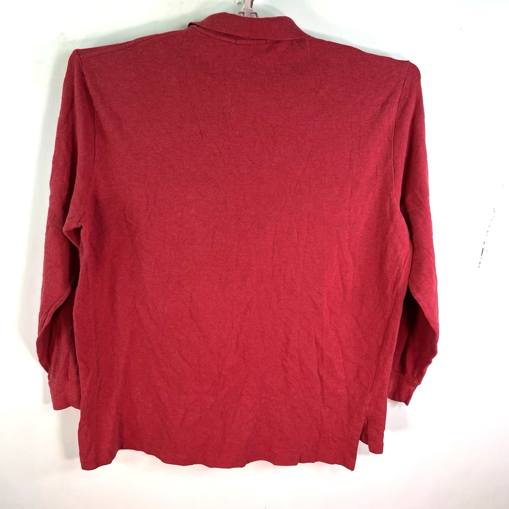 Polo Ralph Lauren VINTAGE Polo Ralph Lauren Polo Shirt Long Sleeve Mens 2XL Red Knit Solid Embroidered Logo 54" Chest Golf Rugb y Travel Size US XXL / EU 58 / 5 - 5 Thumbnail