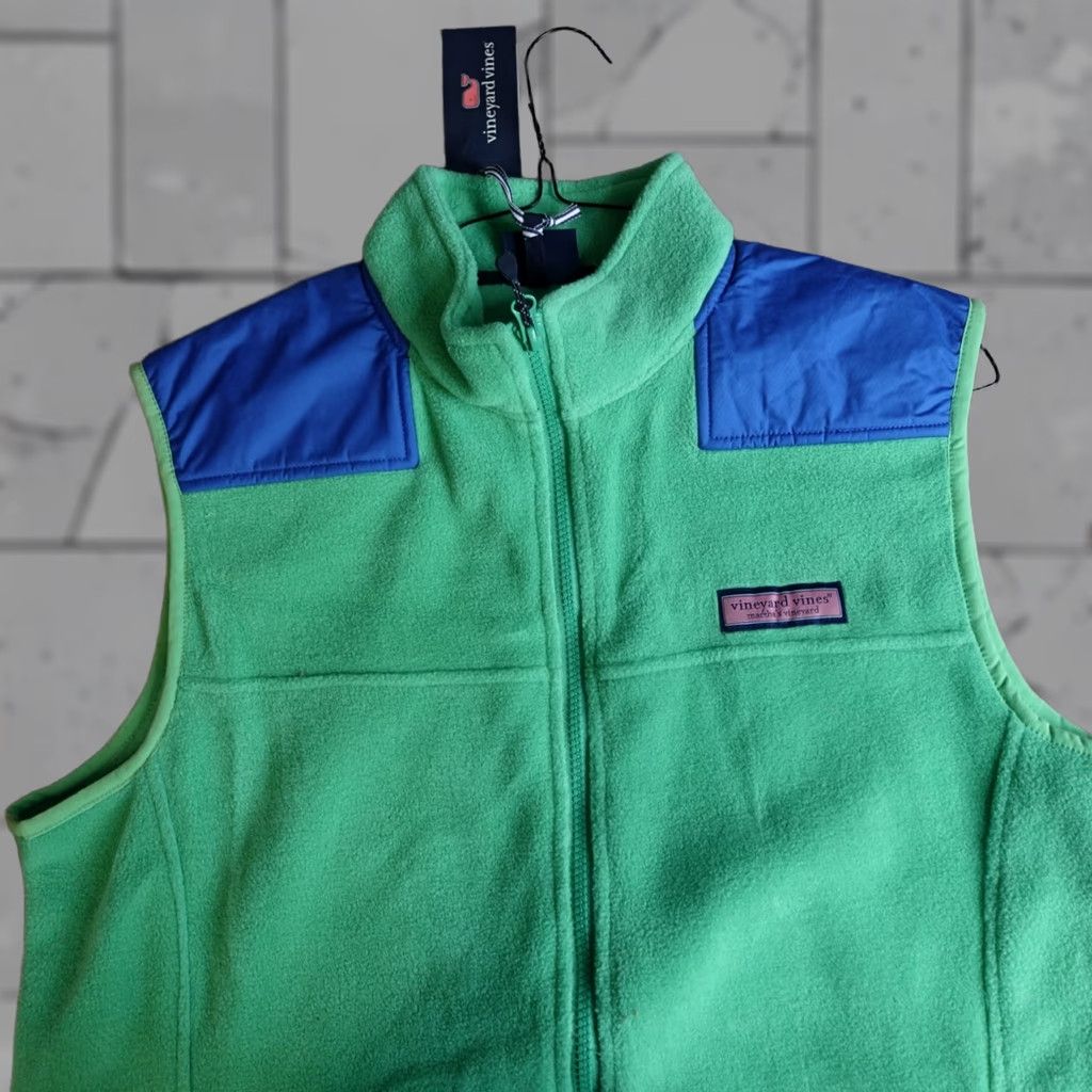 Vineyard Vines Vineyard Vines Mens Jacket Medium Blue Green Fleece Vest Solid NEW Size US M / EU 48-50 / 2 - 1 Thumbnail