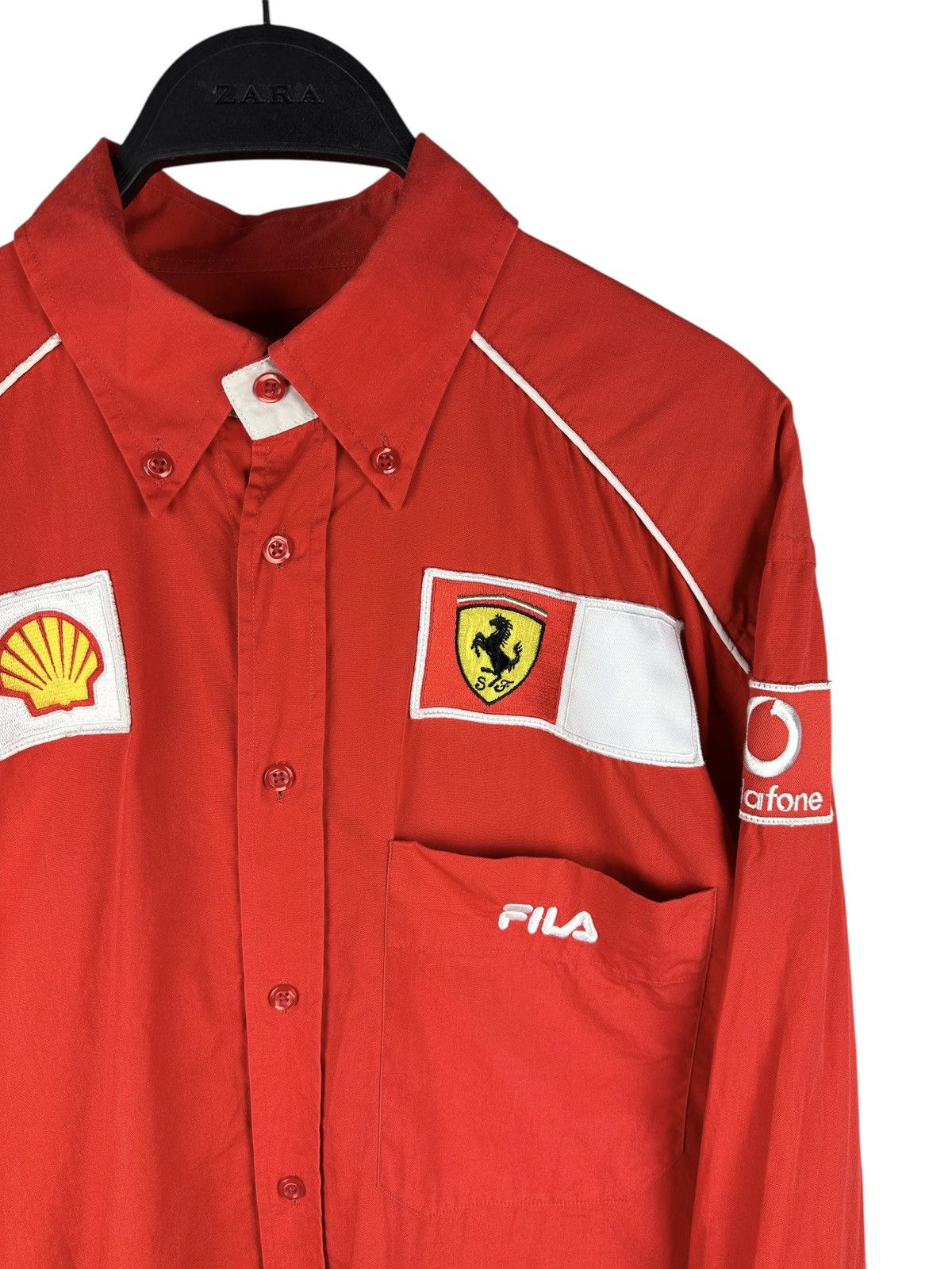 Ferrari Vintage Fila Scuderia Ferrari Shell Racing Shirt Long Sleeve Size US L / EU 52-54 / 3 - 3 Thumbnail
