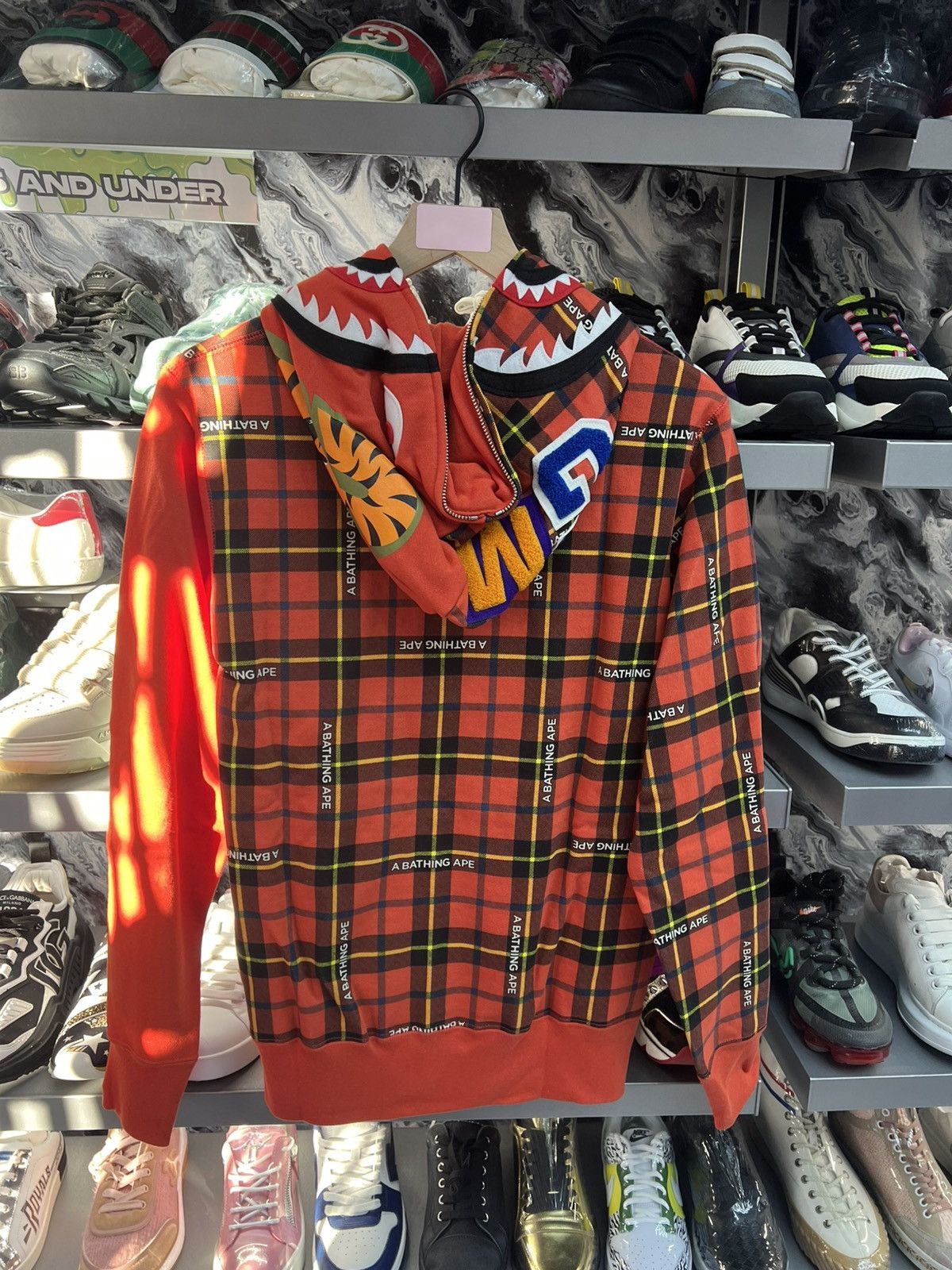 Bape Bape Red Plaid Shark FullZip Hoodie Size US M / EU 48-50 / 2 - 2 Thumbnail