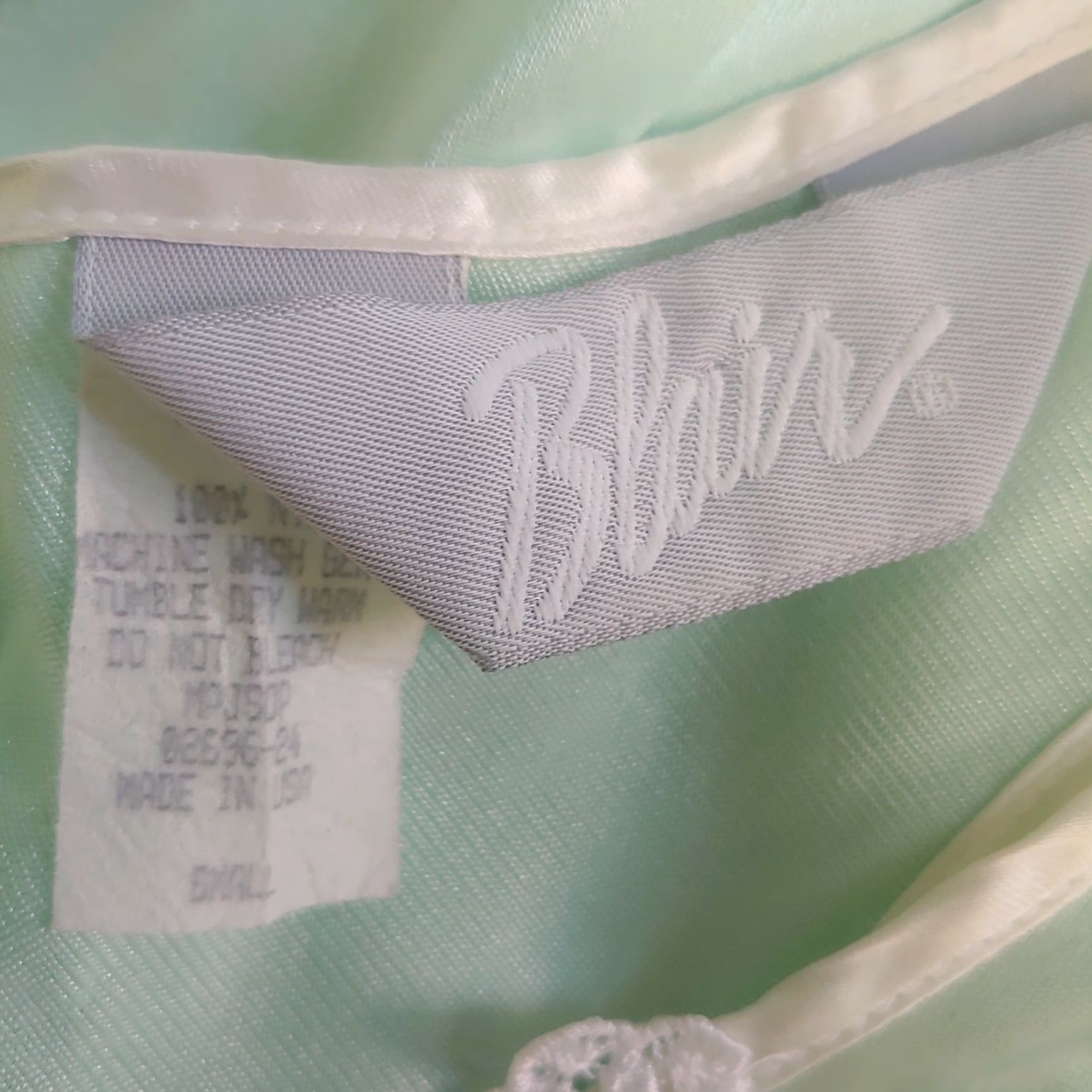Blair VINTAGE Blair Nightgown Women's Small Sleeveless Mint Green Floral Lace Nylon Sexy USA Size ONE SIZE - 3 Thumbnail
