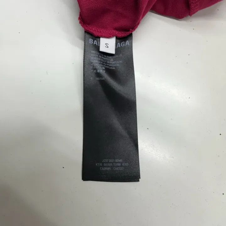 Balenciaga Balenciaga Balenciaga Logo Print Loose Red TShirt -2507 Size US S / EU 44-46 / 1 - 4 Thumbnail