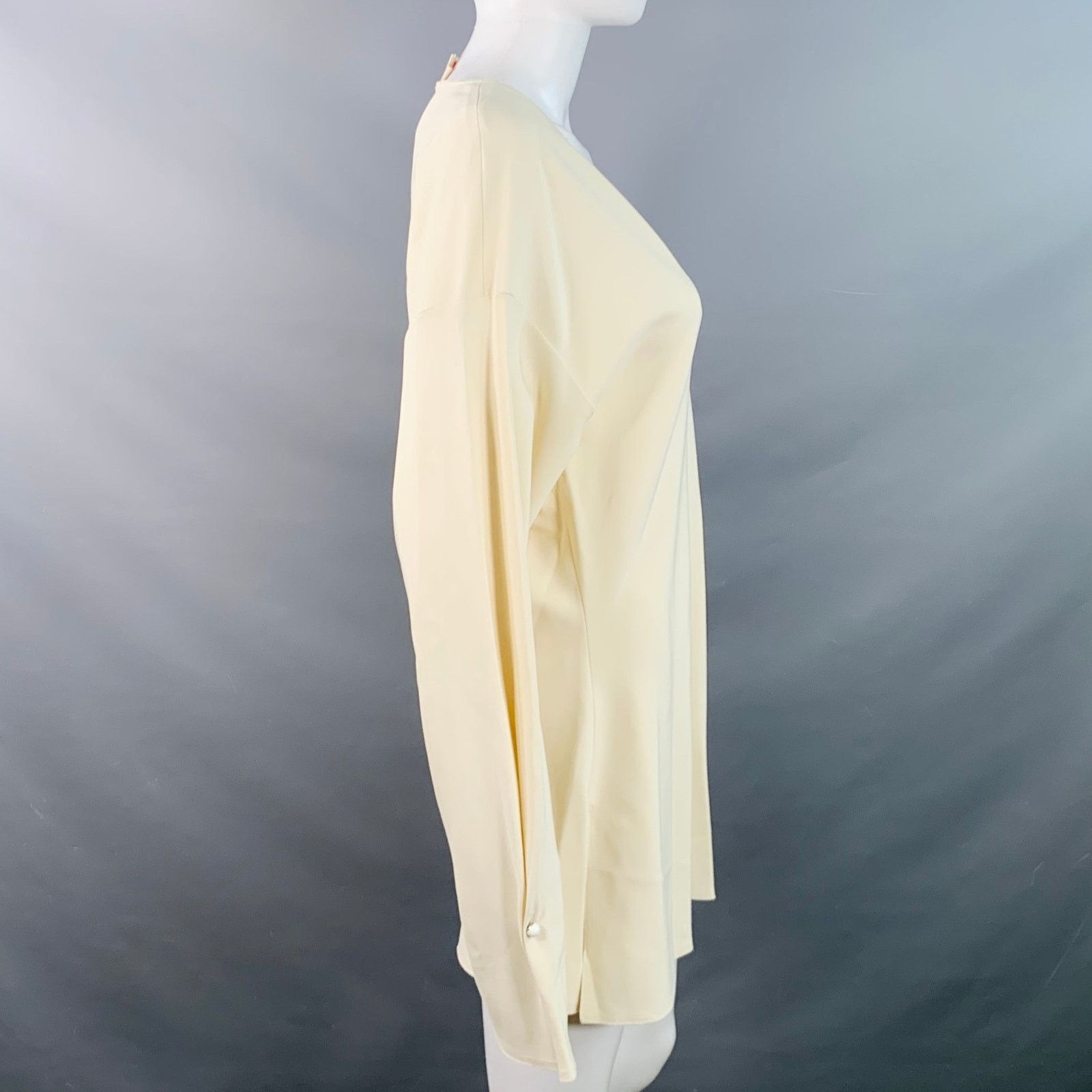 Marni MARNI Size M Beige Viscose Blend Long Sleeve V-Neck Blouse Size M / US 6-8 / IT 42-44 - 3 Thumbnail