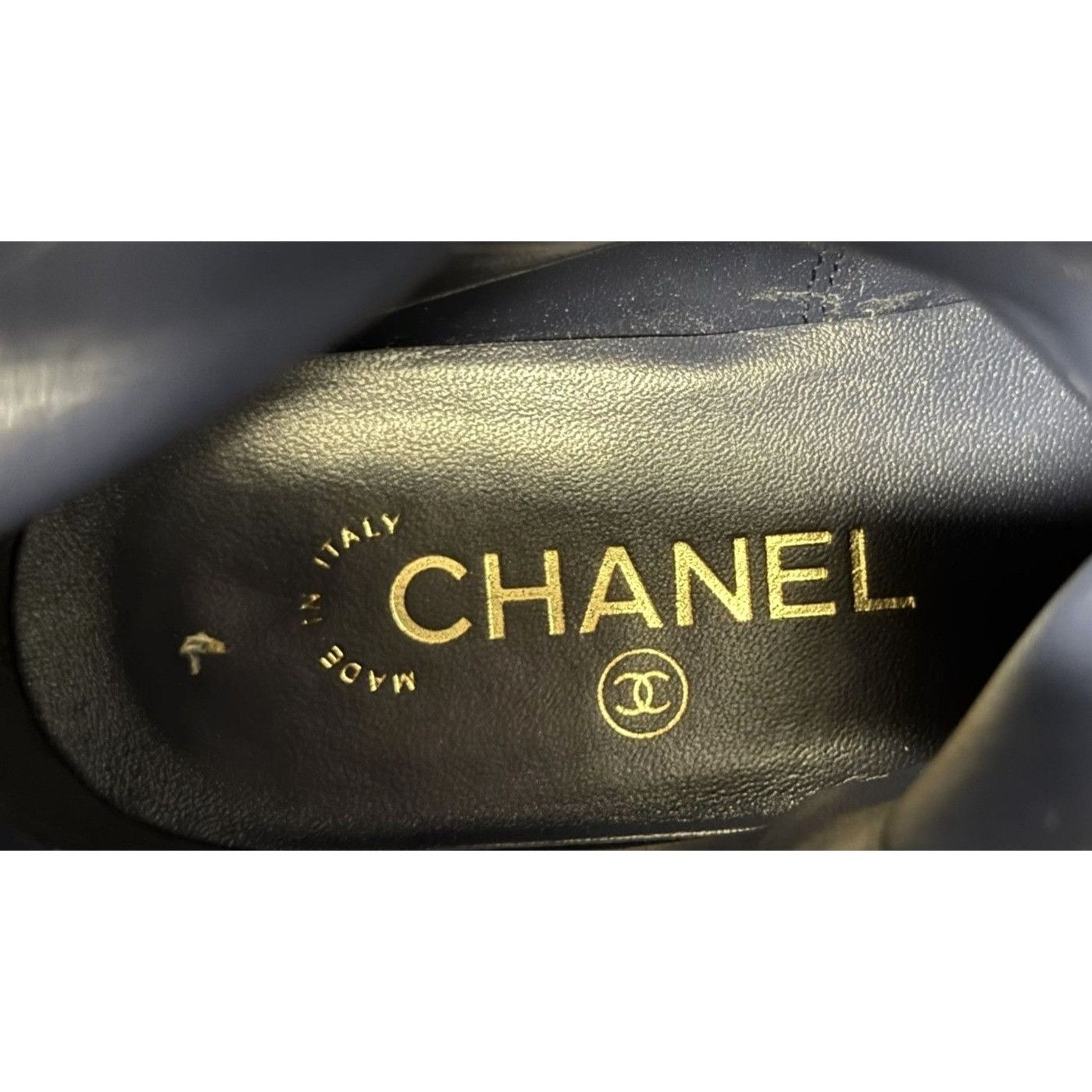 Chanel Chanel Womens Blue Denim & Black Patent Leather Combat Boots Size XS / US 0-2 / IT 36-38 - 5 Thumbnail