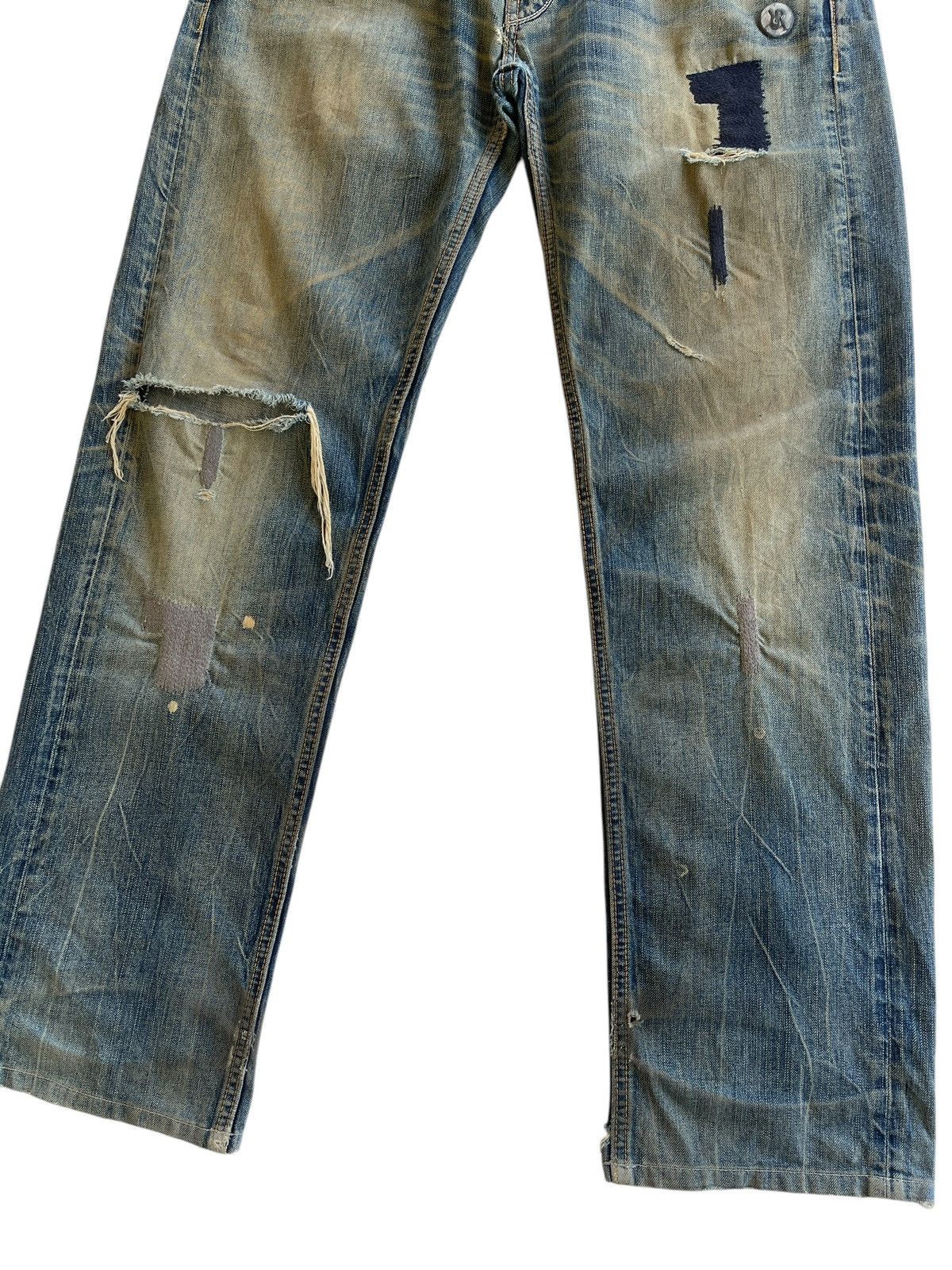 Japanese Brand Rag Recycle Dirty Distressed Jeans Size US 35 - 7 Thumbnail