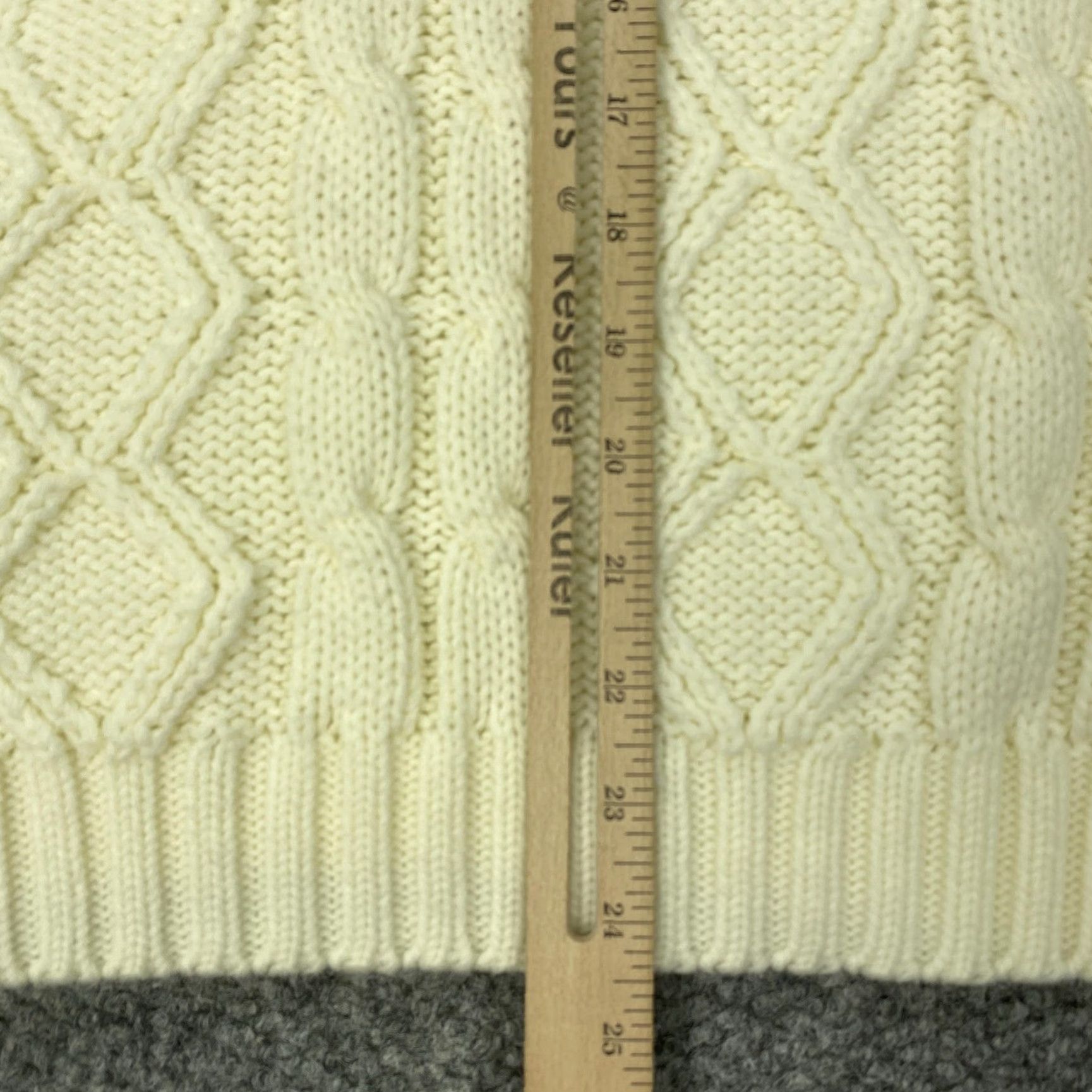 Vintage VINTAGE Horizon Sweater Women Pullover Geometric Knit Ivory Turtleneck Medium Wool-Free Acrylic Cable Knit 80s 90s Mens? Wait. Size M / US 6-8 / IT 42-44 - 5 Thumbnail