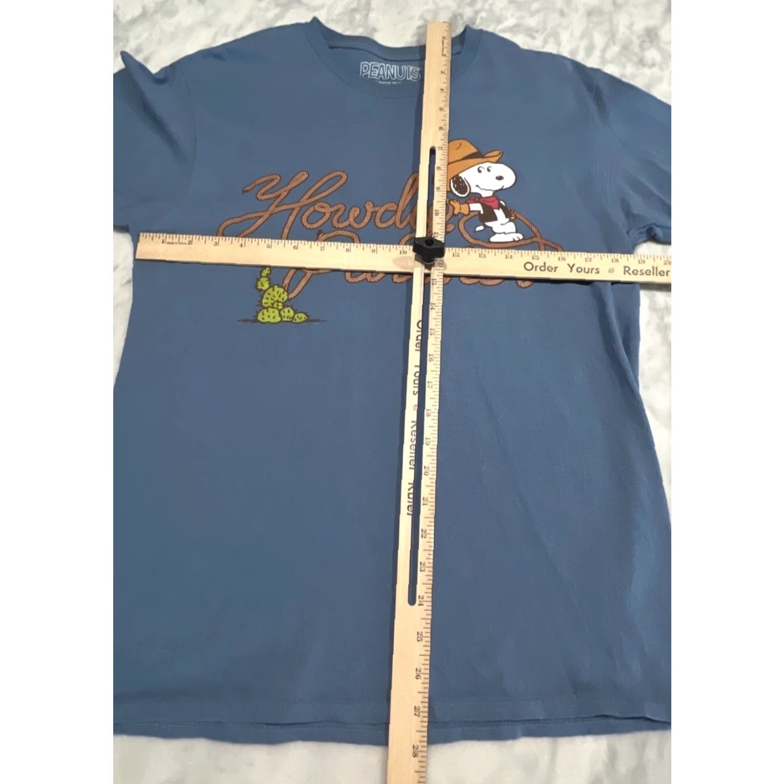 Peanuts Peanuts Snoopy Cowboy Howdy Partner T Shirt Medium Cotton Unisex Adults Shirt Crew Neck Short Sleeve Blue Size US M / EU 48-50 / 2 - 6 Thumbnail