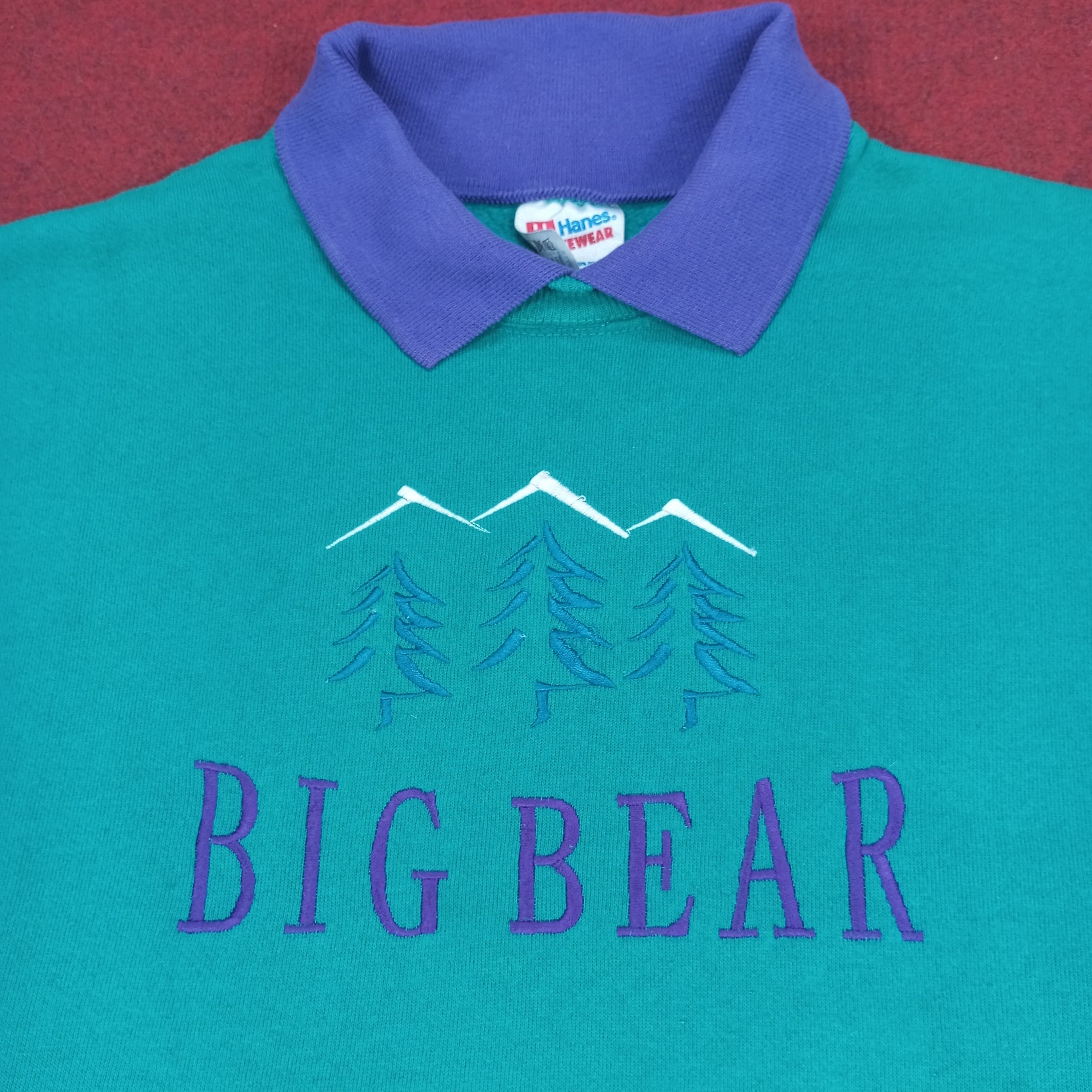 Hanes × Vintage Big Bear Fashion Collar Style Vintage Sweatshirt Size US L / EU 52-54 / 3 - 2 Thumbnail
