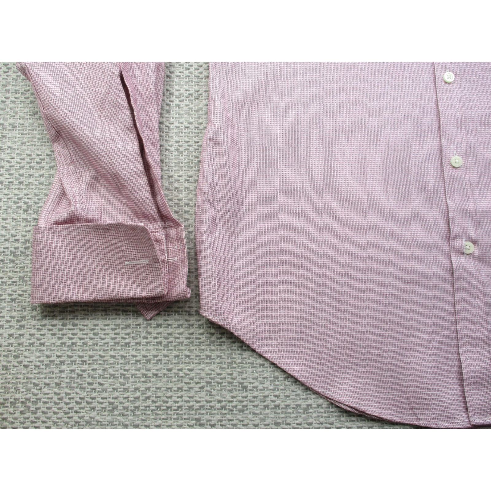 Charles Tyrwhitt Charles Tyrwhitt Shirt Mens 16 36 Extra Slim Fit Dress Button Up French Cuffs Pink Check Cotton 100% Business Formal Casual Mens Size 42R - 3 Thumbnail