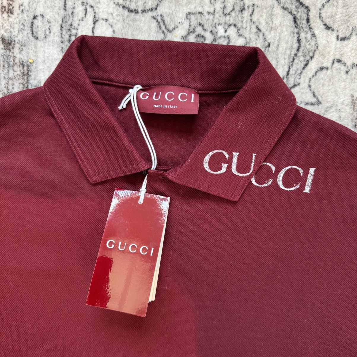 Gucci Gucci Collar Logo Polo Burgundy Size US L / EU 52-54 / 3 - 2 Thumbnail