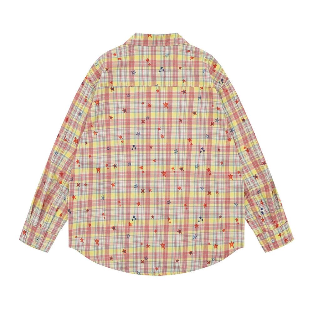 Vintage Men's loose American casual star plaid long-sleeved shirt Size US M / EU 48-50 / 2 - 2 Thumbnail