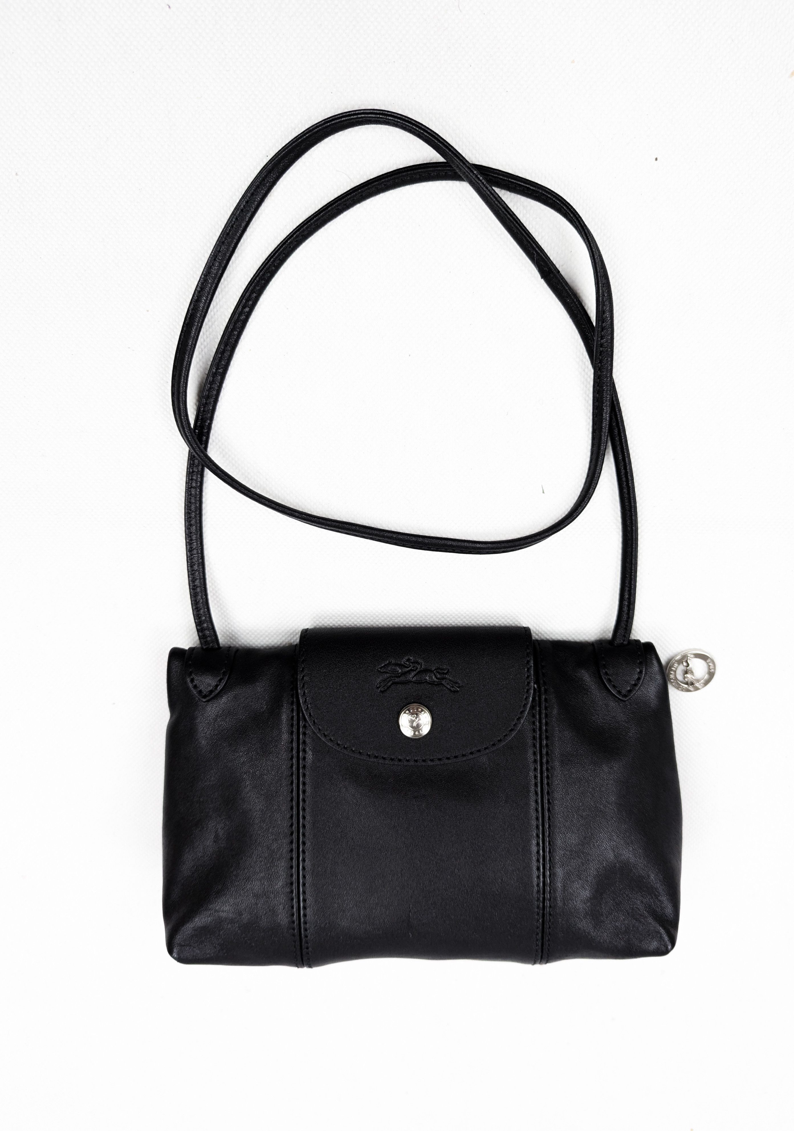 Longchamp longchamp black leather bag crossbody shoulder bag Size ONE SIZE - 2 Thumbnail