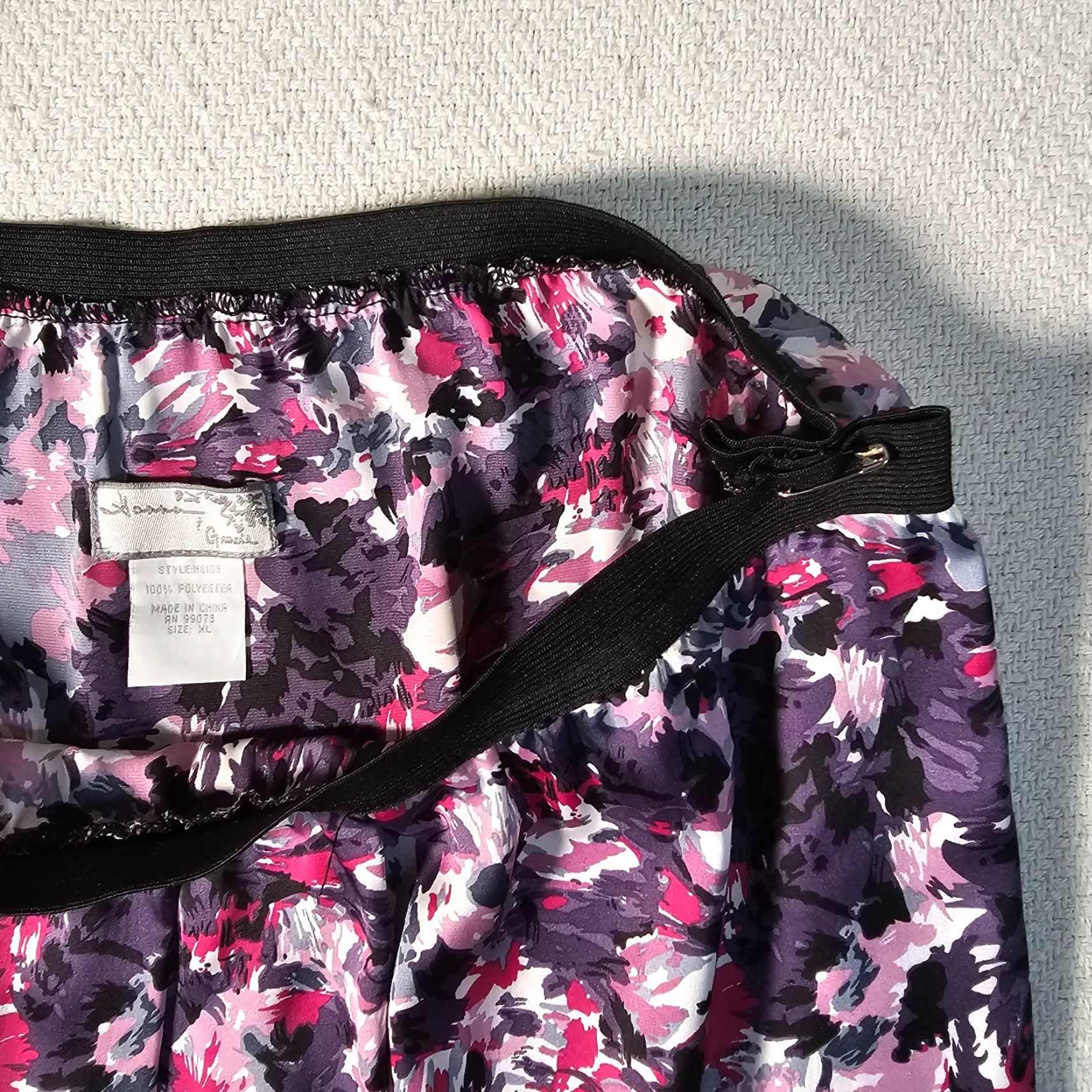Vintage Hanna & Gracie Women Purple Geometric Skirt XL Elastic Waistband Size 40" / US 18 - 3 Thumbnail