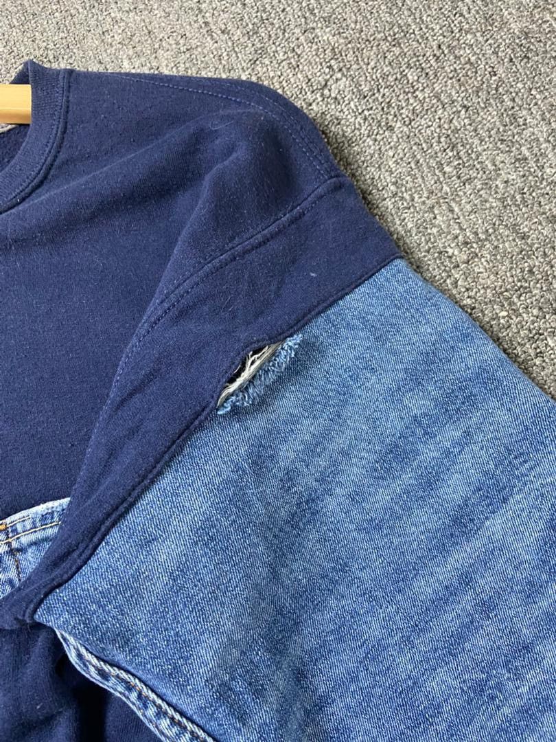 Fruit Of The Loom Fruit Of The Loom Sweatshirt with Denim Sleeves (205) Size US M / EU 48-50 / 2 - 4 Thumbnail