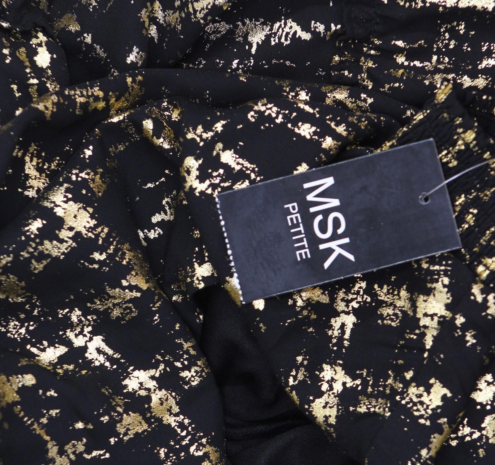 Nwt Msk Petite Mock Neck Metallic Maxi Dress Black / Gold Lp -  ilac.rochib.com