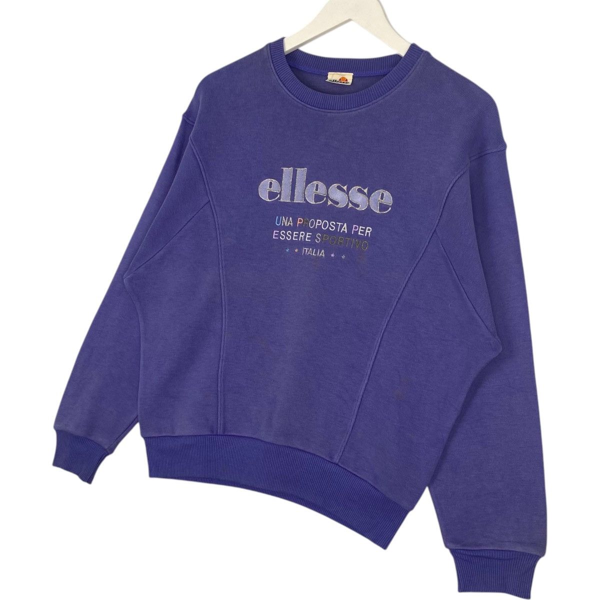 Vintage Vintage Ellesse Small Embroidered Sweatshirt Purple Size M Size M / US 6-8 / IT 42-44 - 3 Thumbnail