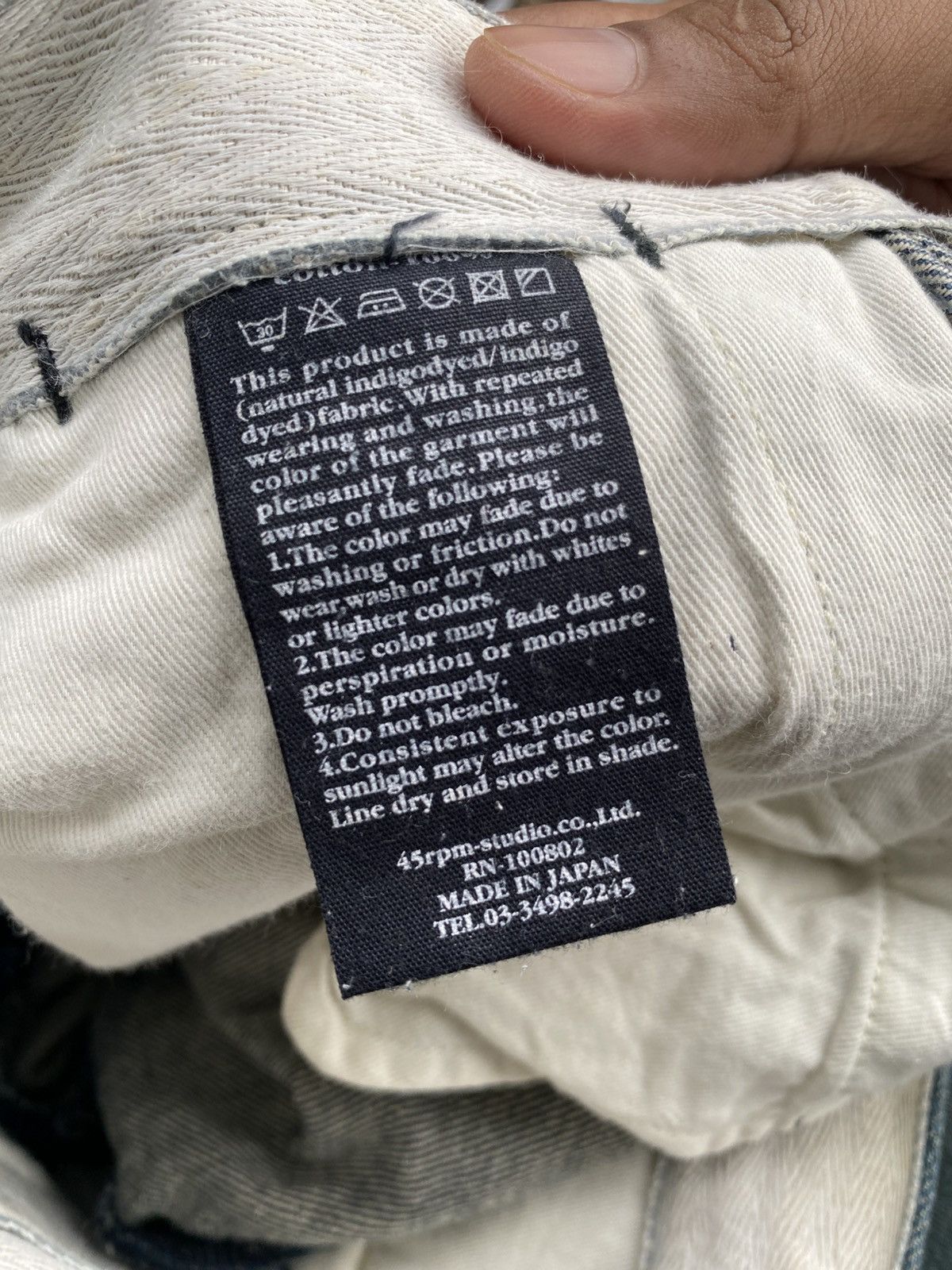 45rpm ❗️Vintage 45RPM 3/4 Japanese Denim Pants with Button Leg Size US 29 - 10 Thumbnail