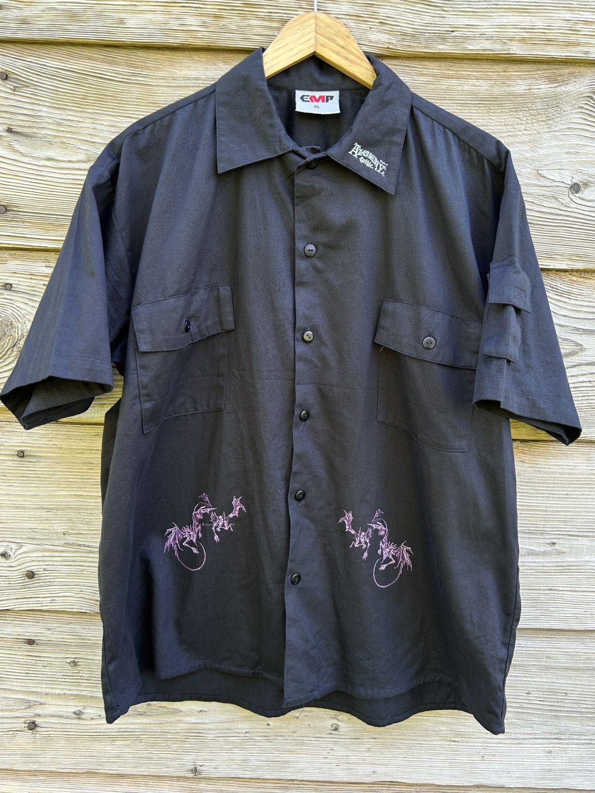 Alchemy Equipment 00s Vintage Alchemy Gothic 2001 Demons Carta Button Up Shirt Size US XL / EU 56 / 4 - 4 Thumbnail