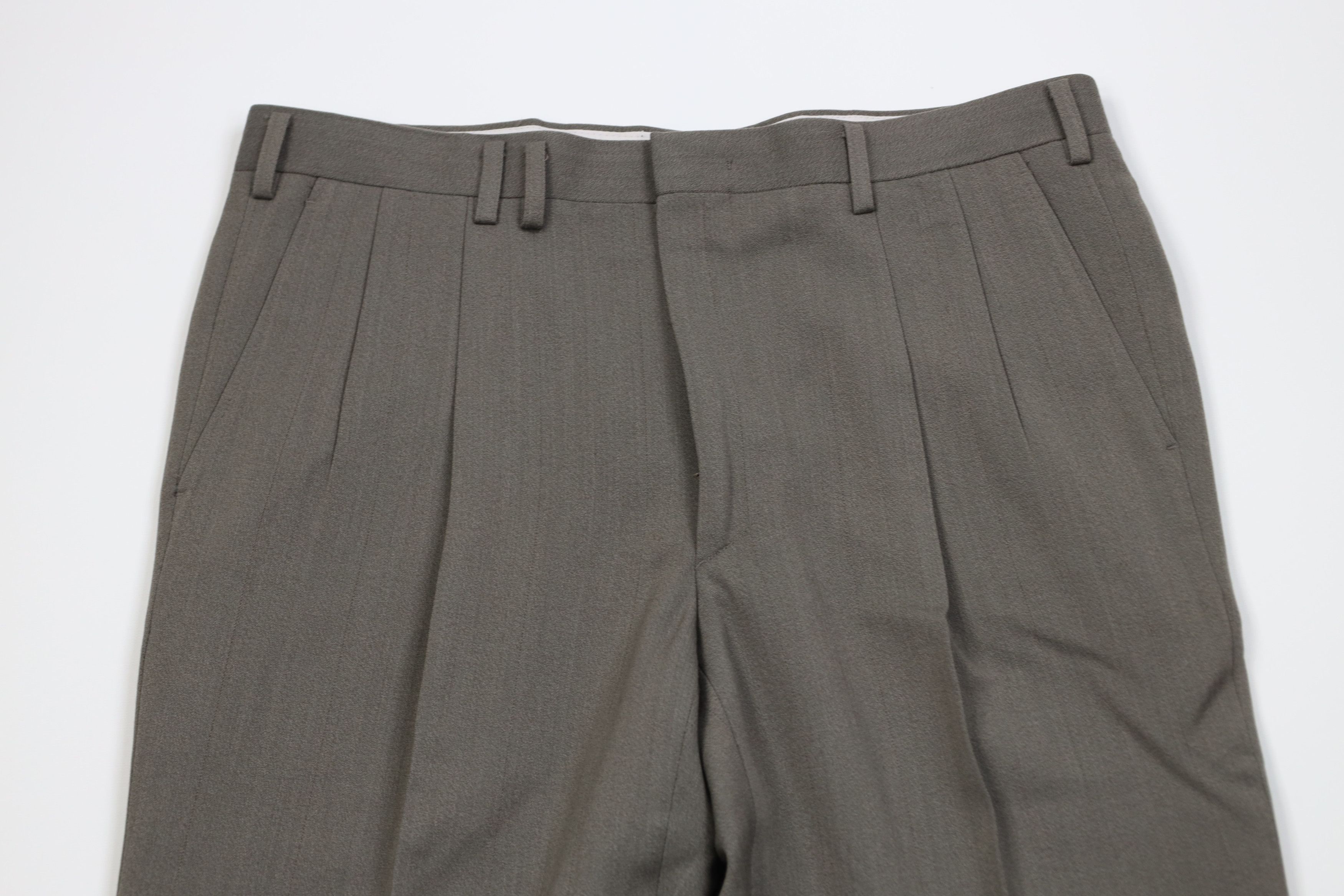 Vintage Vintage 90s Streetwear Wool Knit Wide Leg Chino Pants Gray Size US 34 / EU 50 - 2 Thumbnail