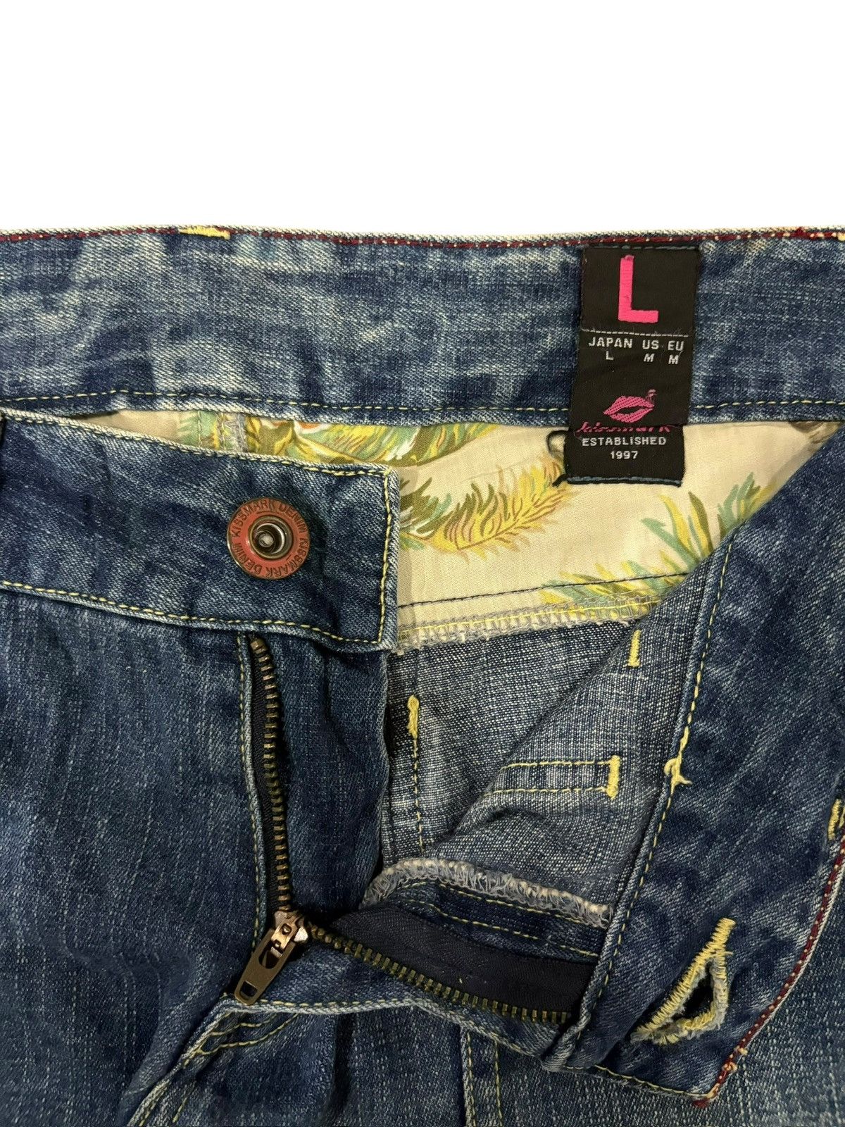 Hysteric Glamour Vintage Japanese Kissmark Distress Low Rise Flare Jeans Size 32" / US 10 / IT 46 - 5 Thumbnail