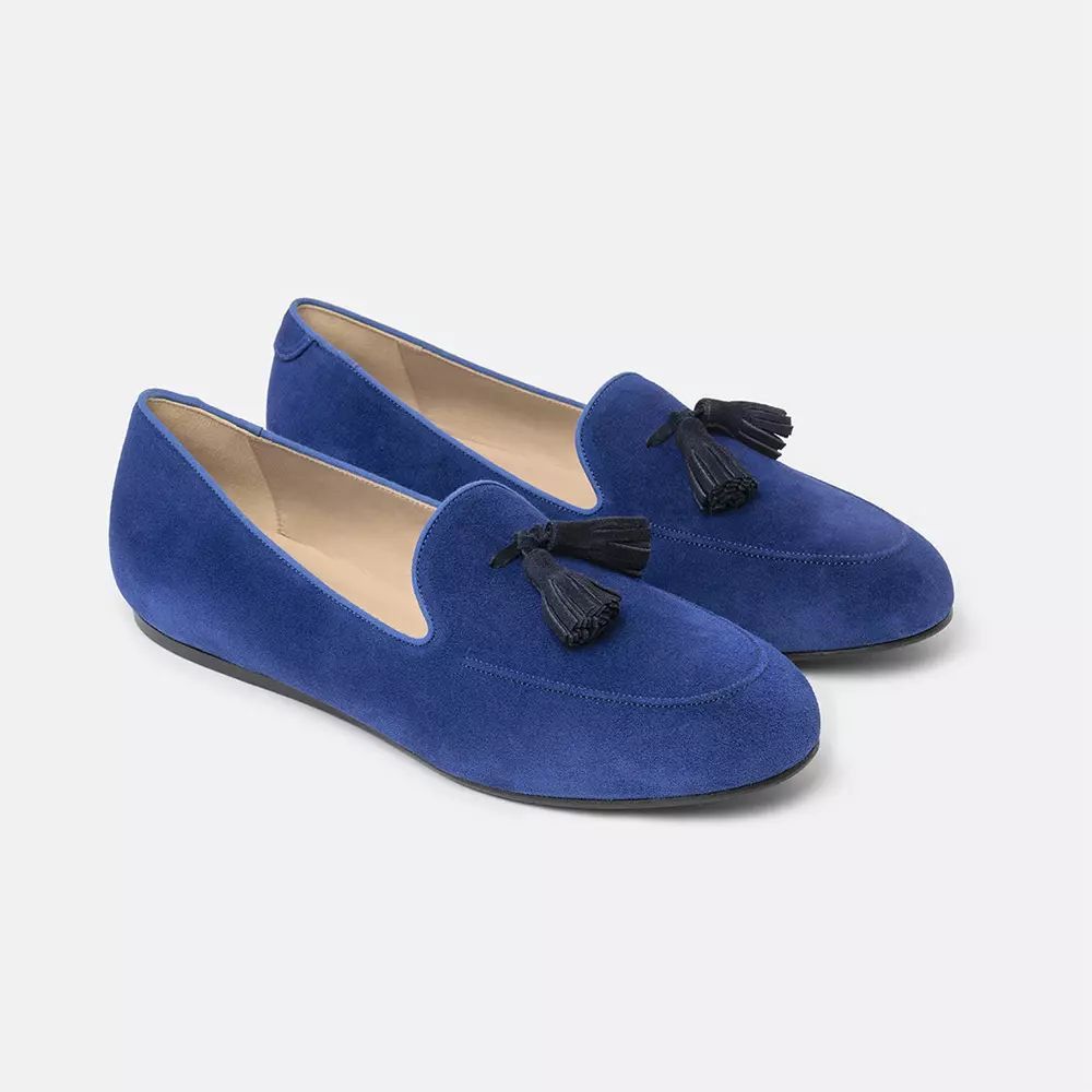 Other Charles Philip Chic Blue Suede Loafers Size US 11 / EU 44 - 2 Thumbnail