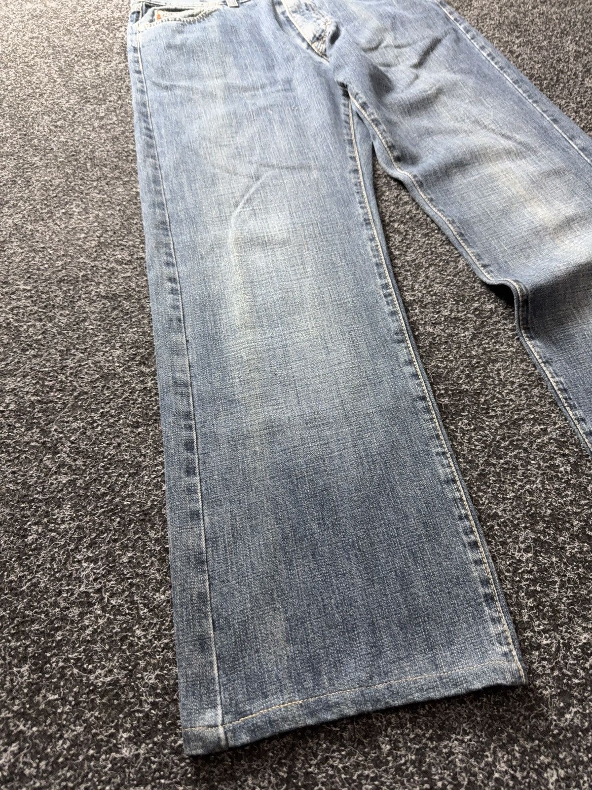Hugo Boss Vintage 00s Distressed Hugo Boss Orange Blue Denim Jeans Size US 34 / EU 50 - 2 Thumbnail