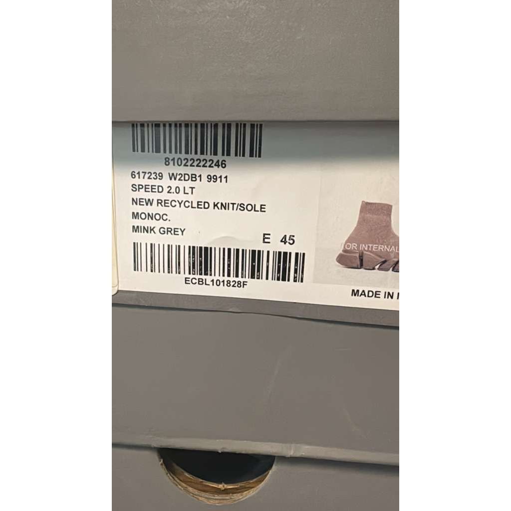 Balenciaga o1rshd1 Speed 2.0 Recycled Low-Top Sneakers in Mink Grey Size US 12 / EU 45 - 22 Thumbnail