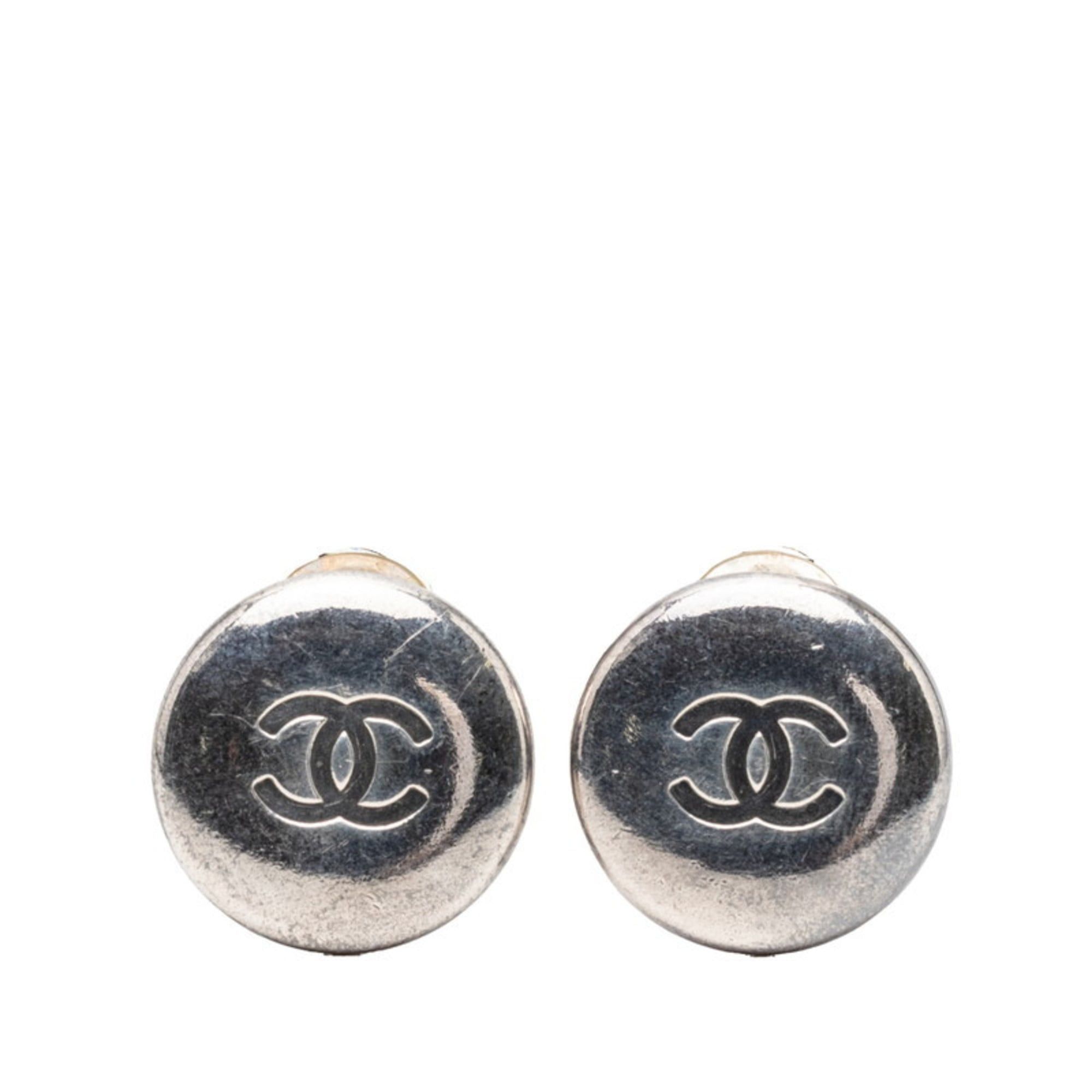 Chanel CHANEL Coco Mark Vintage Earrings in Silver Metal for Women Size ONE SIZE - 1 Thumbnail