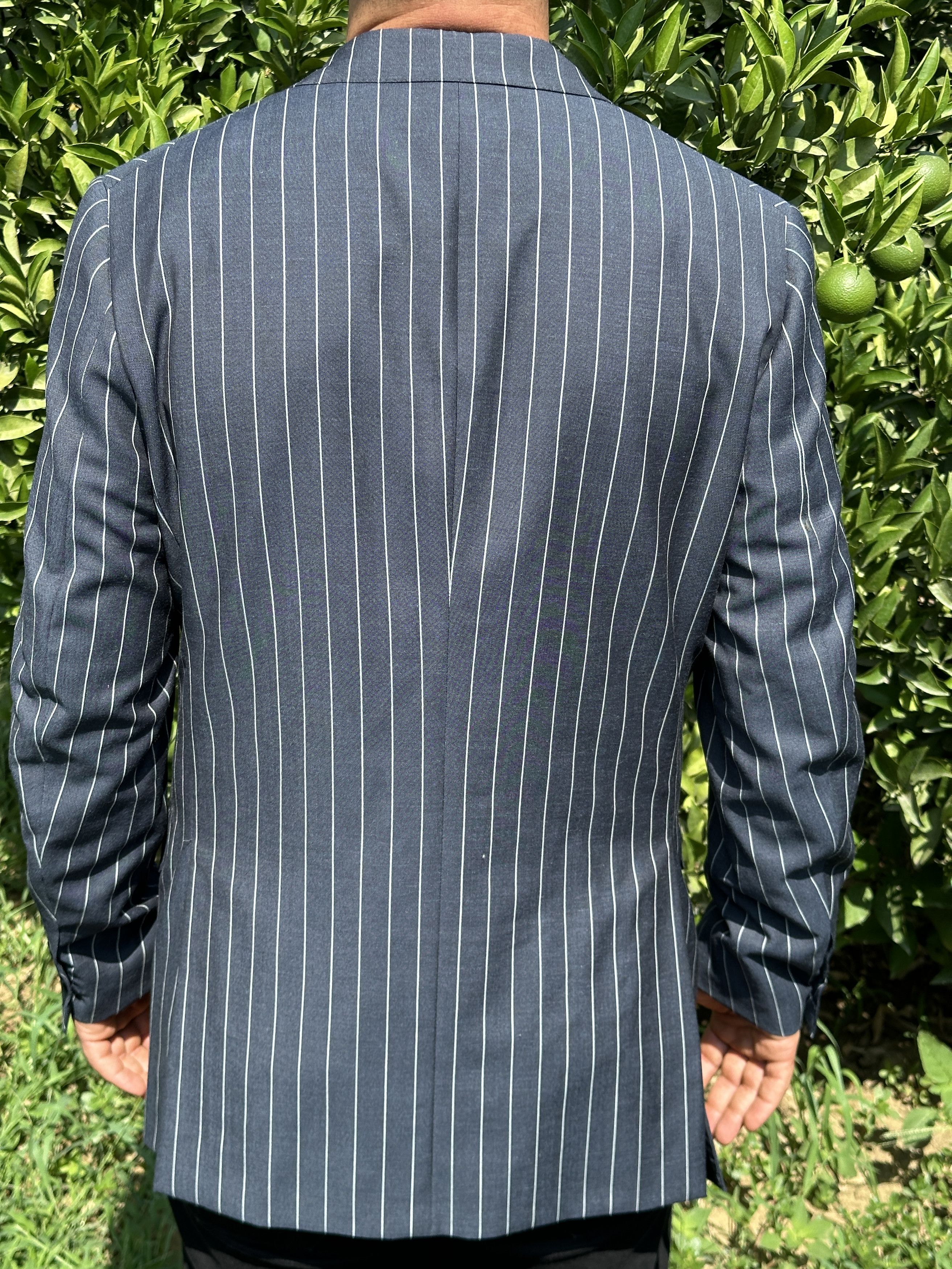 Isaia Isaia Napoli Royal Blazer Suit Formal Striped Jacket Size 52 Size 52R - 14 Thumbnail