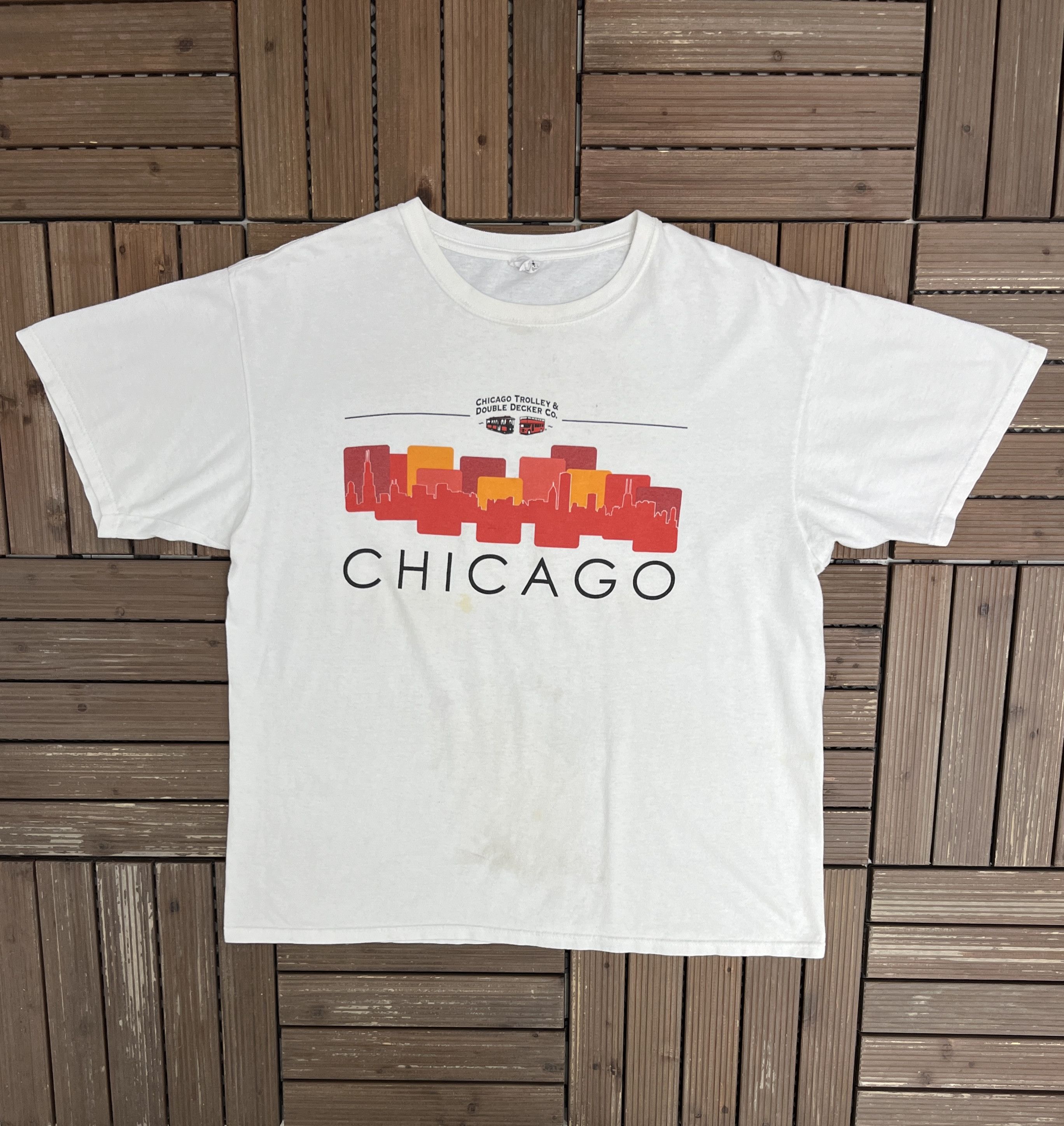 Vintage Chicago Trolley & Double Decker Co Vintage T-Shirt Tee Size US XL / EU 56 / 4 - 1 Thumbnail