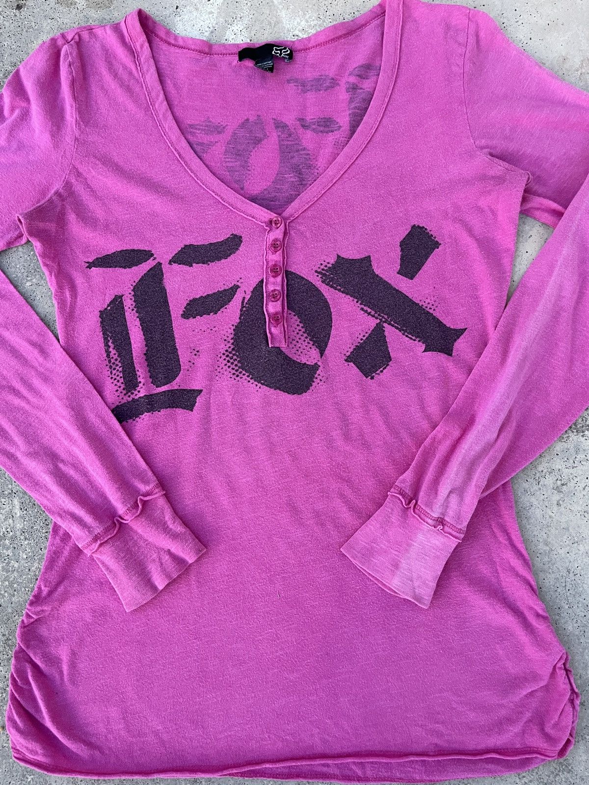 Affliction × Fox Racing × Le Grande Bleu (L.G.B.) Vintage Fox Riders Co Punk Gothic Long Sleeve T-Shirt Size US S / EU 44-46 / 1 - 4 Thumbnail