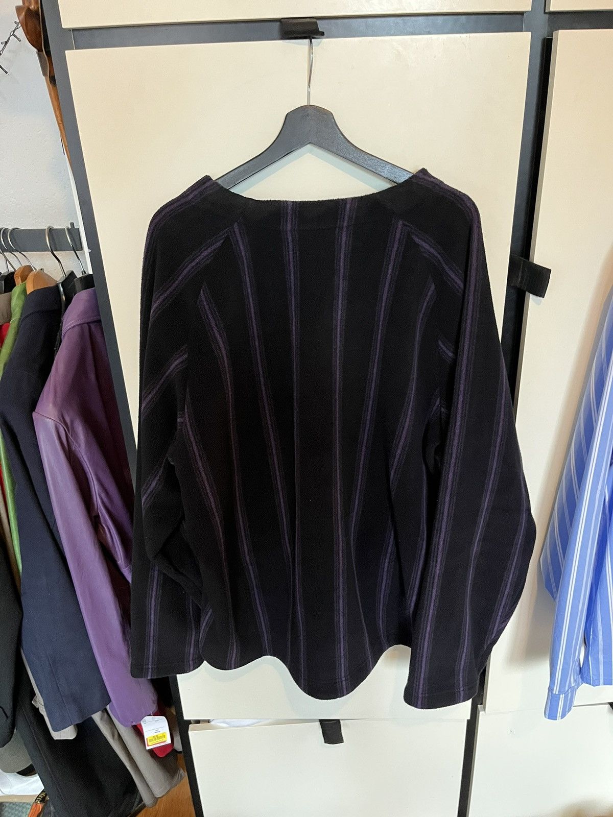 Needles × Uniqlo Needles x Uniqlo Purple Black Striped Cardigan Size US XL / EU 56 / 4 - 2 Thumbnail