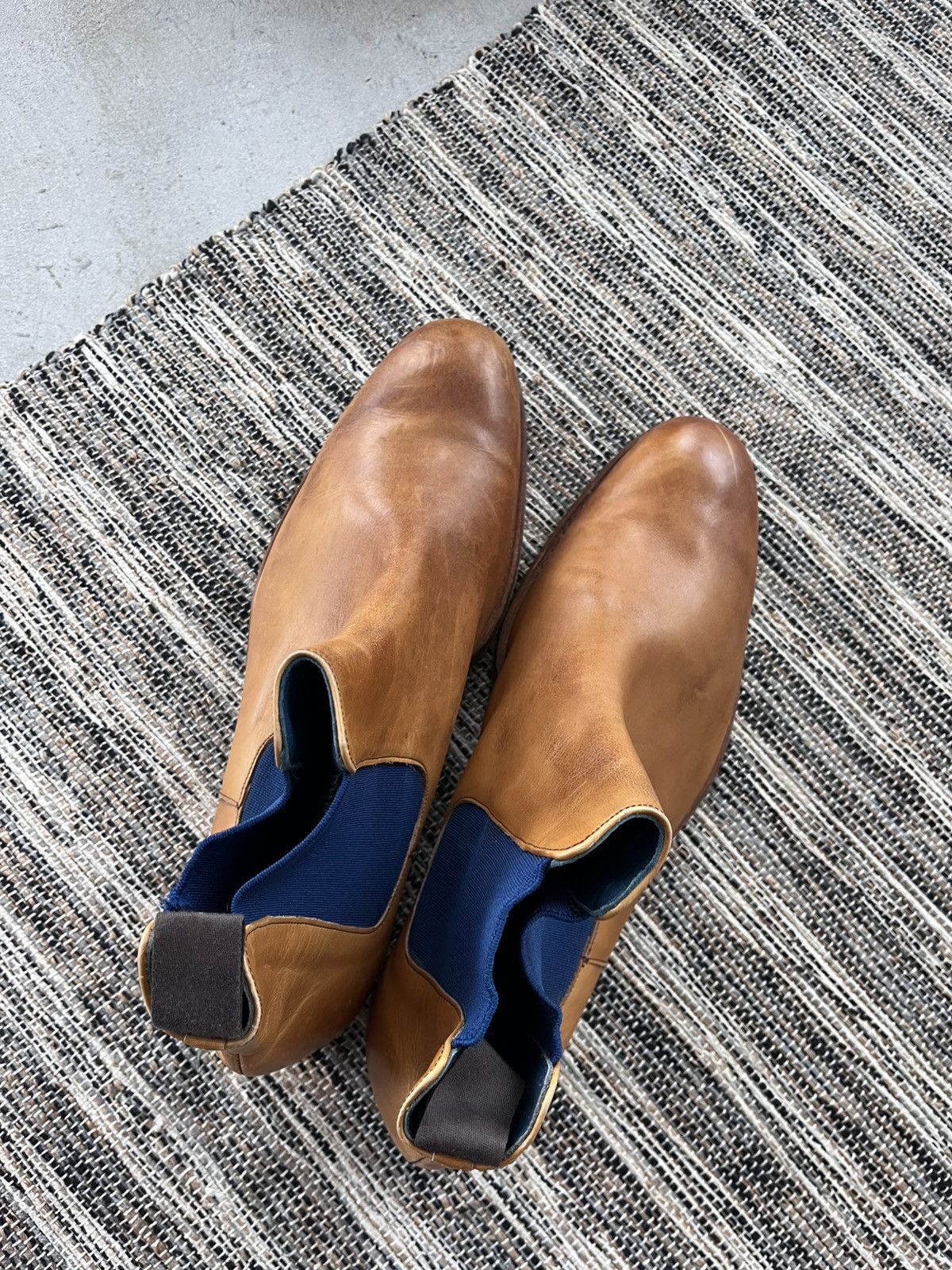 Barker Vintage Luxury Barker Brown Yellow Leather Chelsea Boots Y2K Size US 11.5 / EU 44-45 - 13 Thumbnail