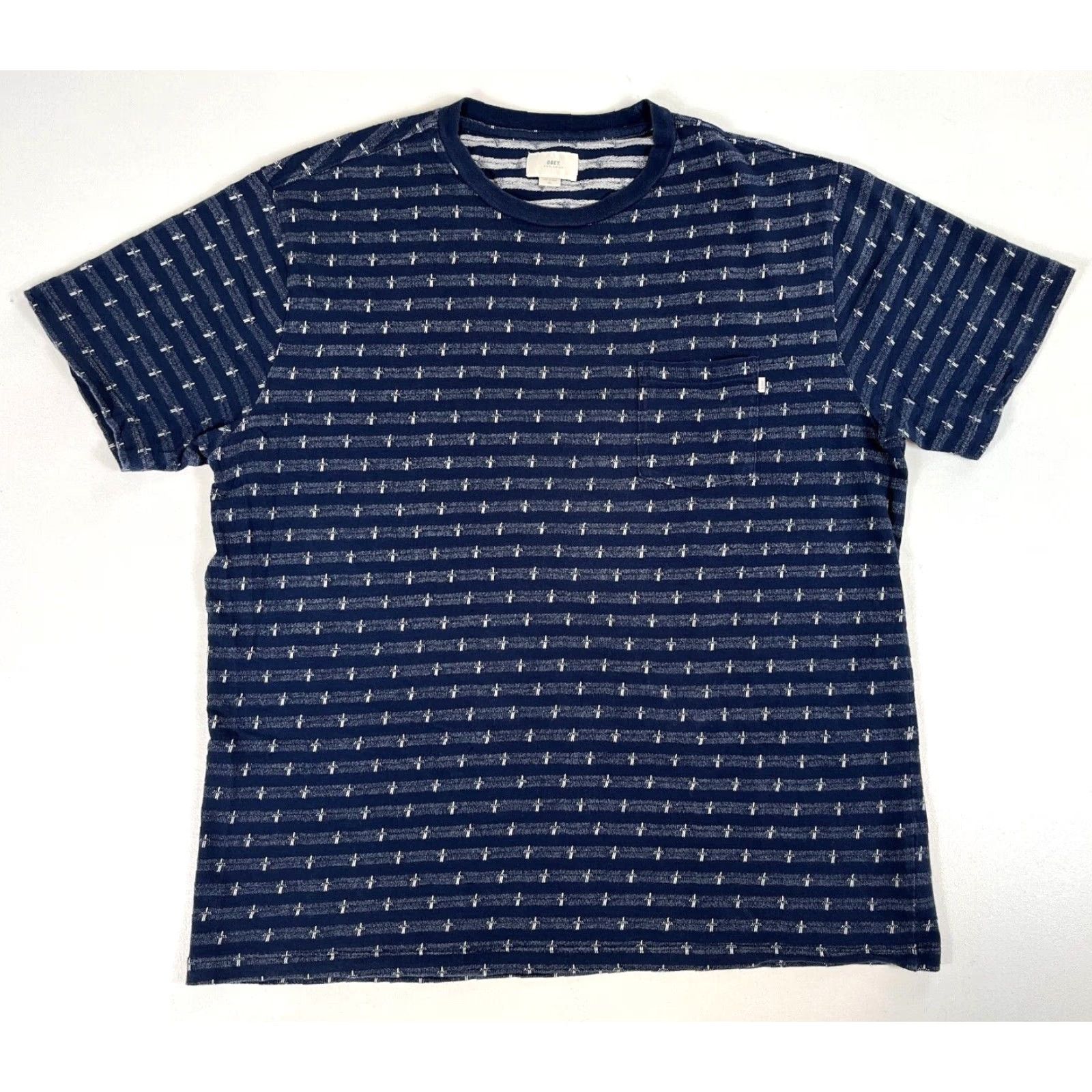 Obey OBEY Worldwide Pocket Tee Knit Mens XL Blue Crew Neck Short Sleeve T-Shirt Size US XL / EU 56 / 4 - 2 Thumbnail