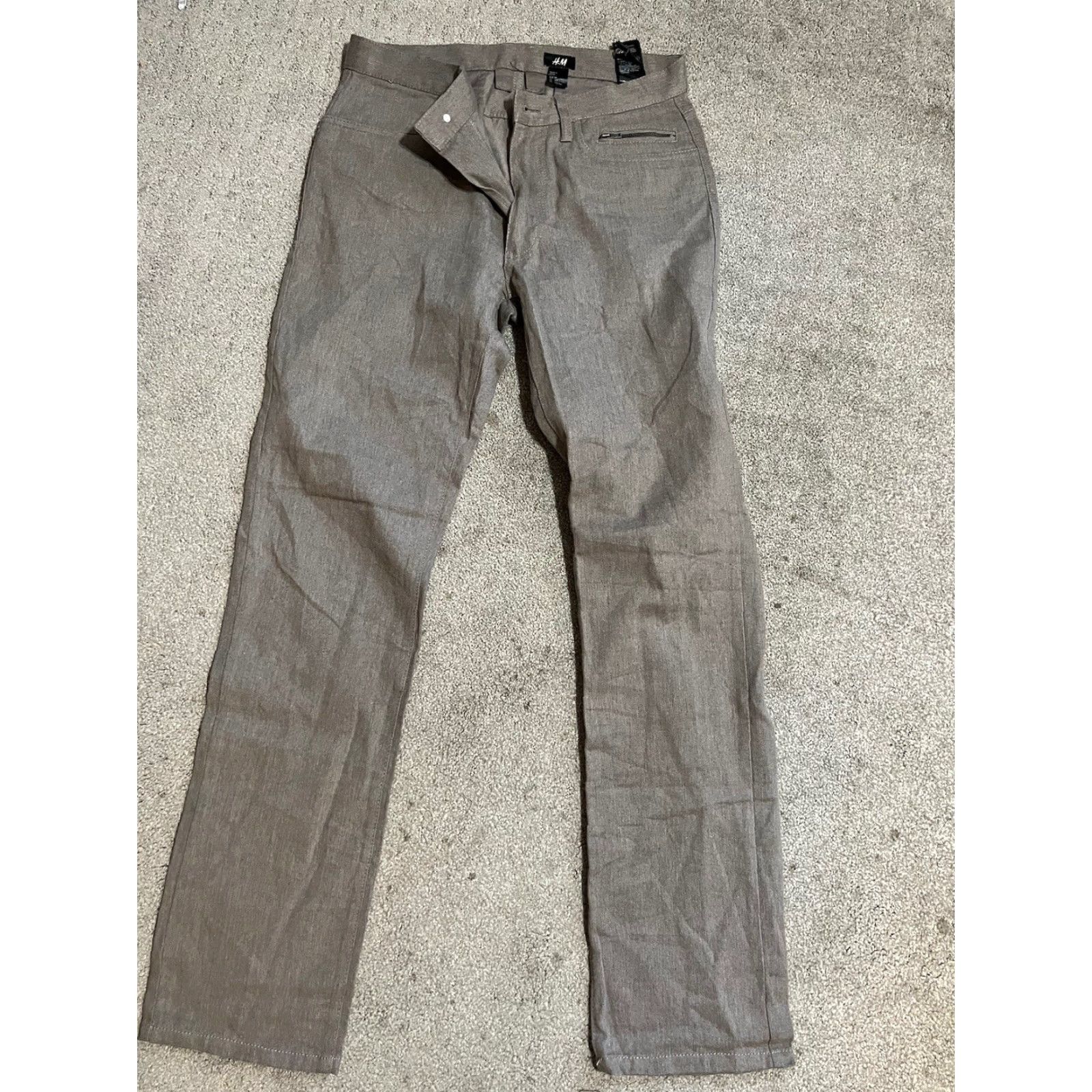 H&M H&M Regular Fit Pants Mens 30R Gray Straight Front Size US 30 / EU 46 - 2 Thumbnail