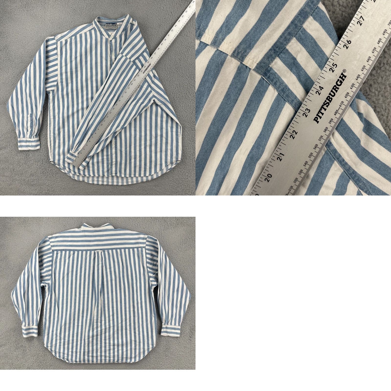 Vintage VINTAGE Jazzman Sportswear 90s XL Long Sleeve Button-Up Shirt Blue White Stripes Size US XL / EU 56 / 4 - 9 Thumbnail