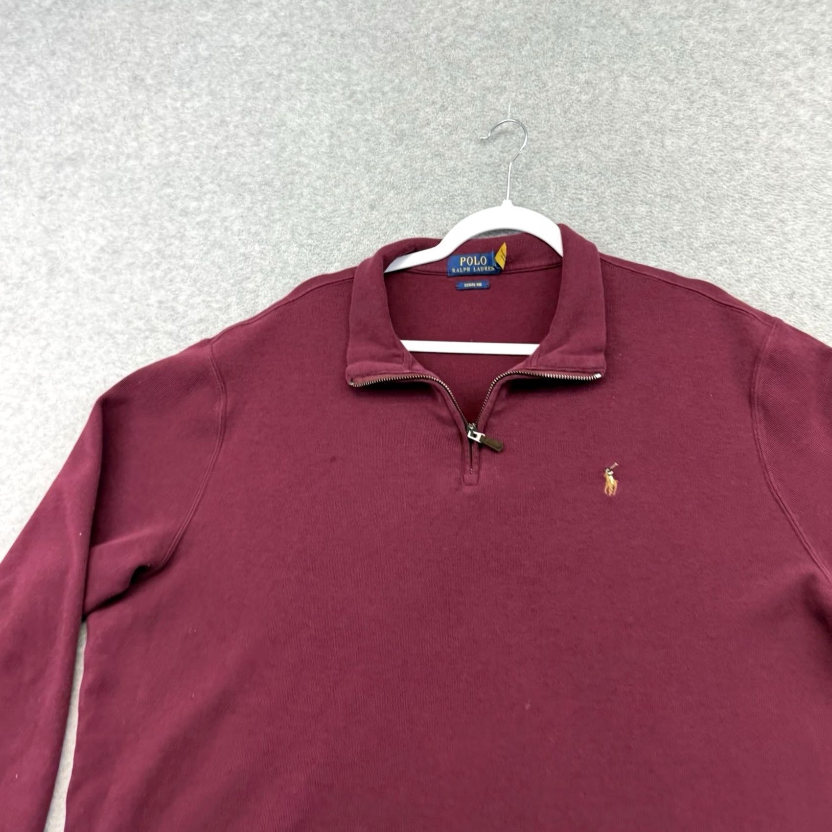 Polo Ralph Lauren VINTAGE Polo Ralph Lauren Estate Rib Quarter Zip Pullover Mens 2XL Red Maroon Knit Shirt Sweater Hoodie? Size US XXL / EU 58 / 5 - 3 Thumbnail