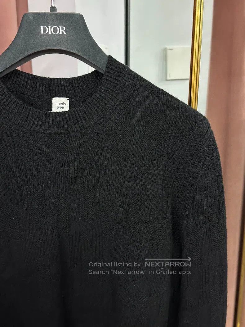 Hermes Hermes Black Textured Knit Long Sleeve Shirt Size XS / US 0-2 / IT 36-38 - 3 Thumbnail