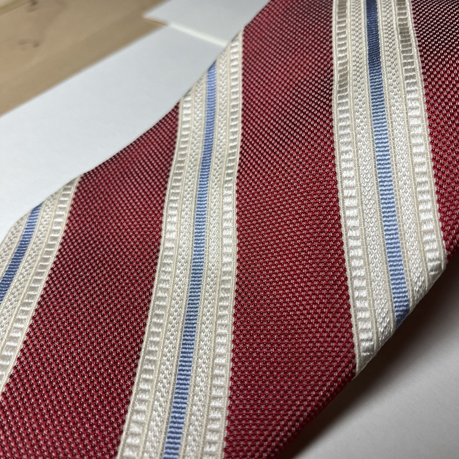 Faconnable Faconnable Necktie Red Blue White Striped Silk Italy Tie Size ONE SIZE - 5 Thumbnail