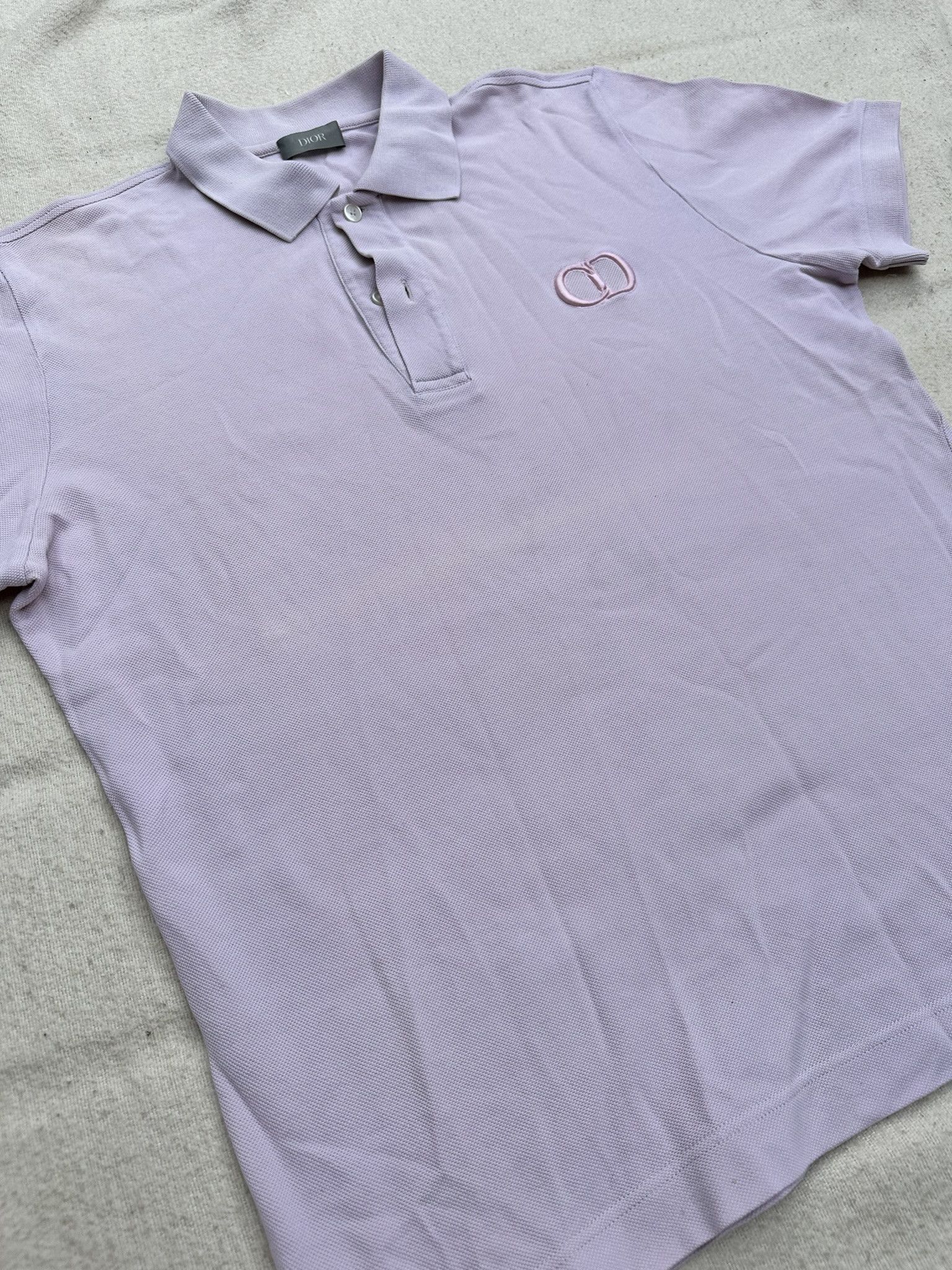 Dior Dior Polo T-Shirt CD Embroidered Logo Light Pink Size US M / EU 48-50 / 2 - 3 Thumbnail